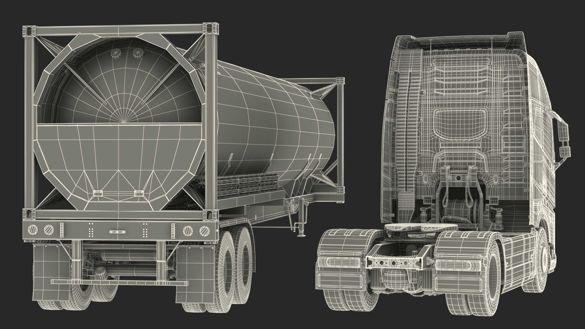 3D model Volvo FH16 750 Globetrotter Truck with Liquid Natural Gas Trailer