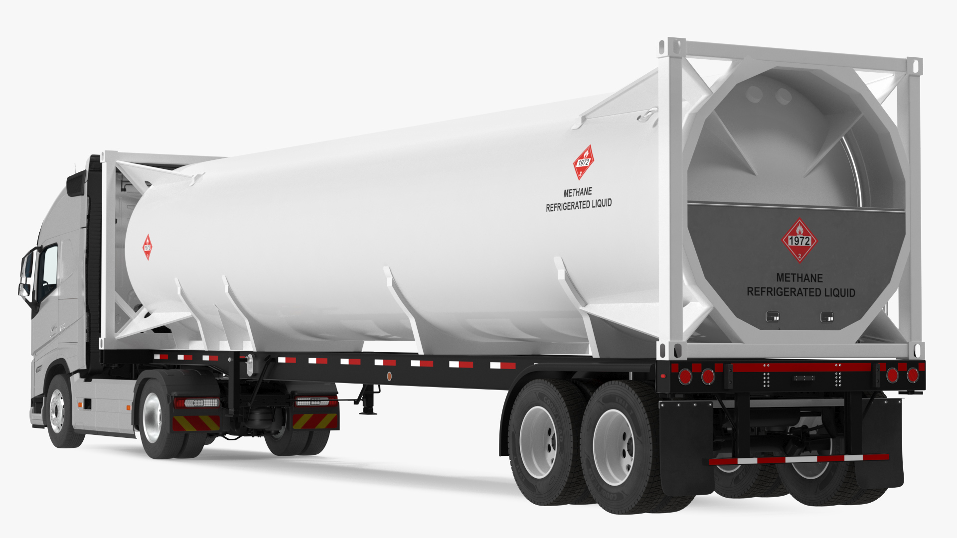 3D model Volvo FH16 750 Globetrotter Truck with Liquid Natural Gas Trailer