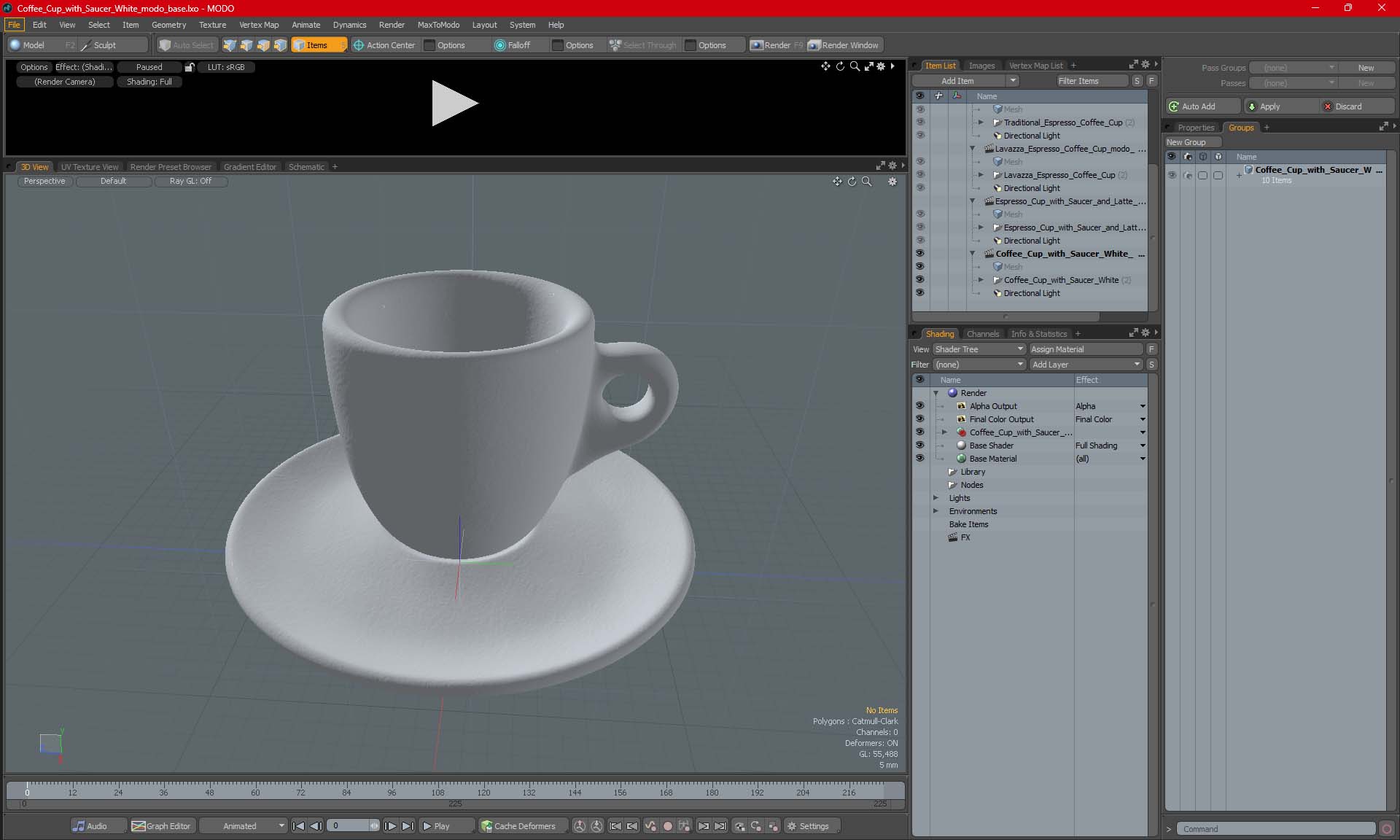 3D Coffee Cup with Saucer White model