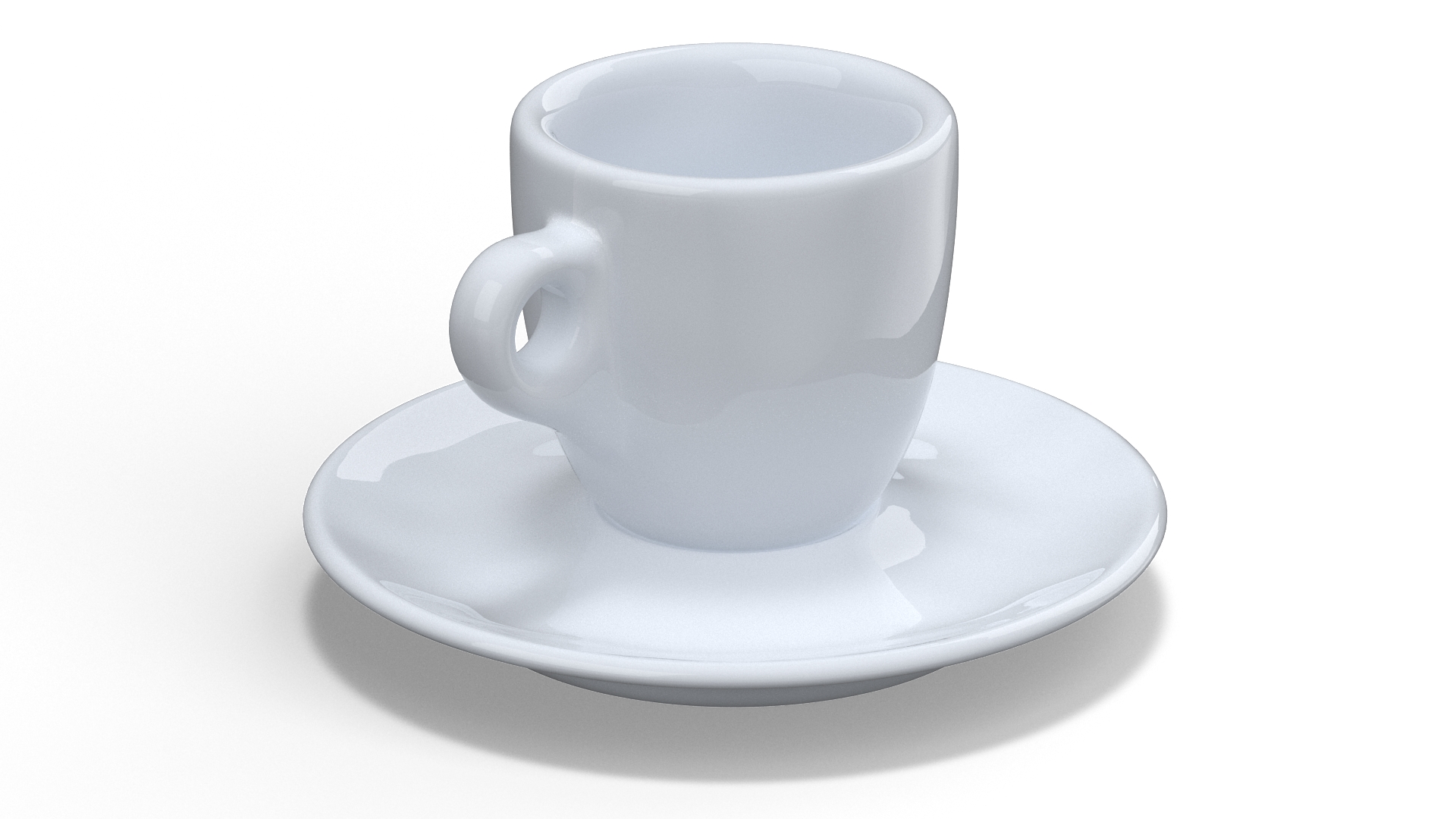 3D Coffee Cup with Saucer White model
