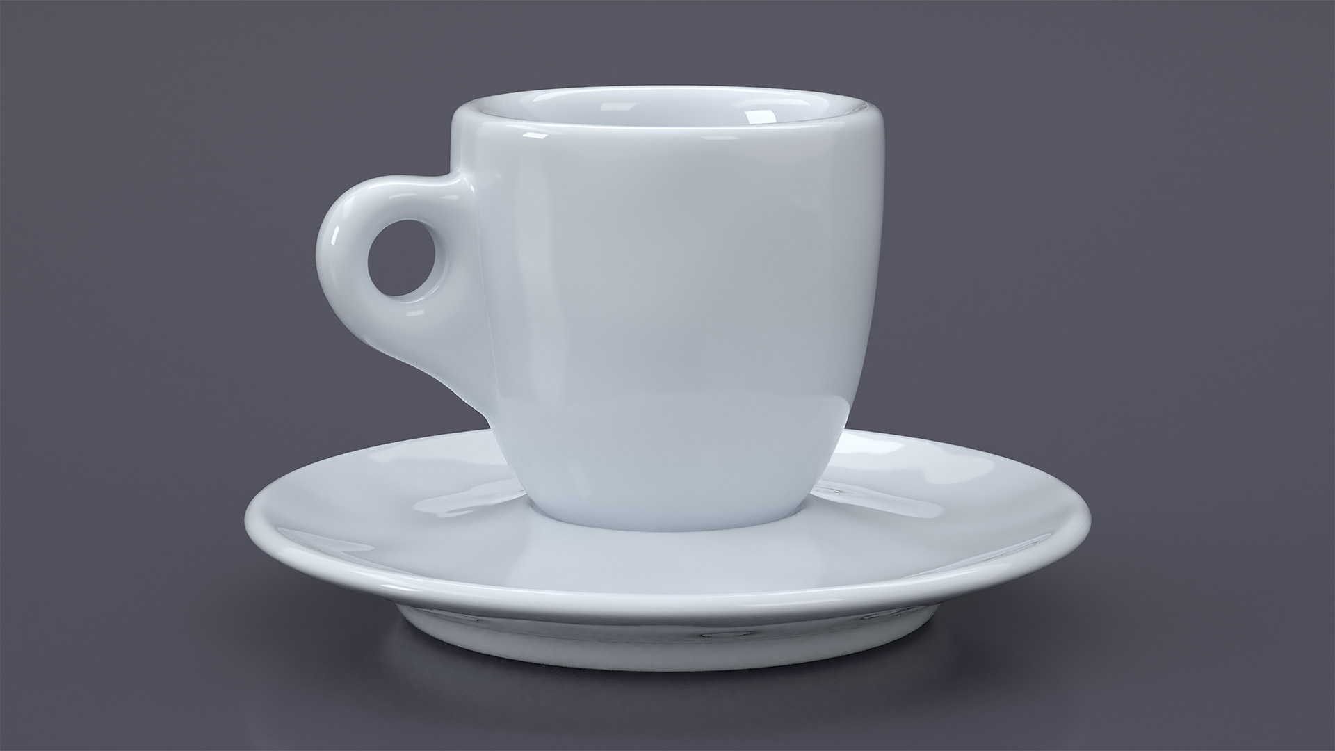 3D Coffee Cup with Saucer White model