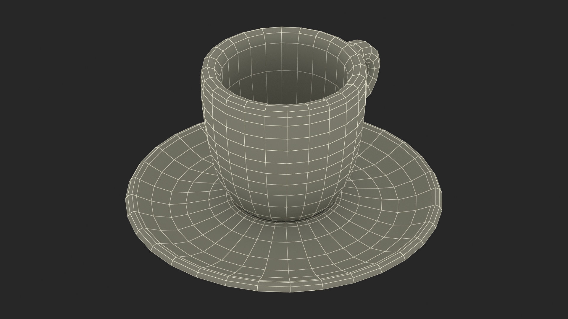 3D Coffee Cup with Saucer White model