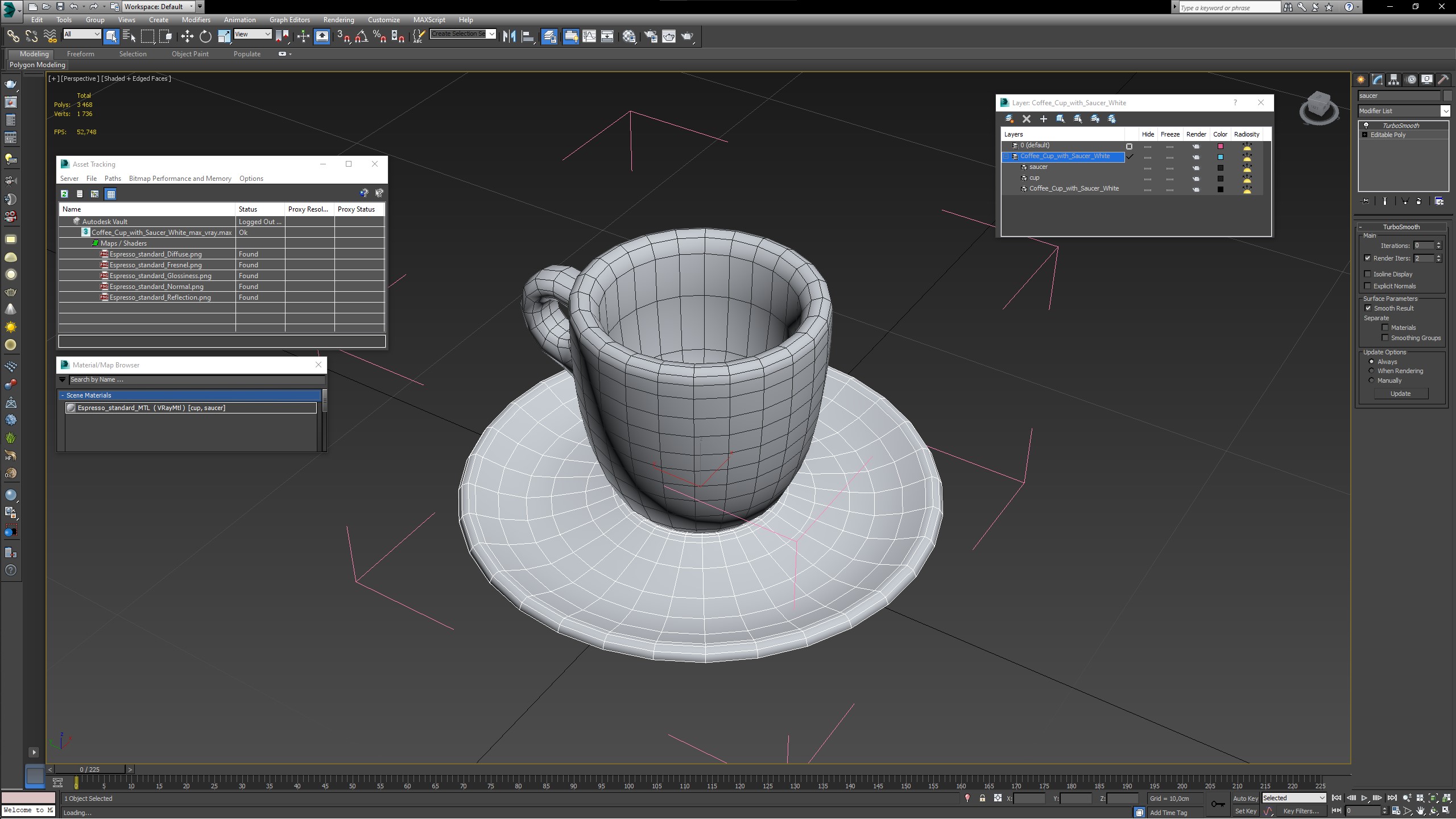 3D Coffee Cup with Saucer White model