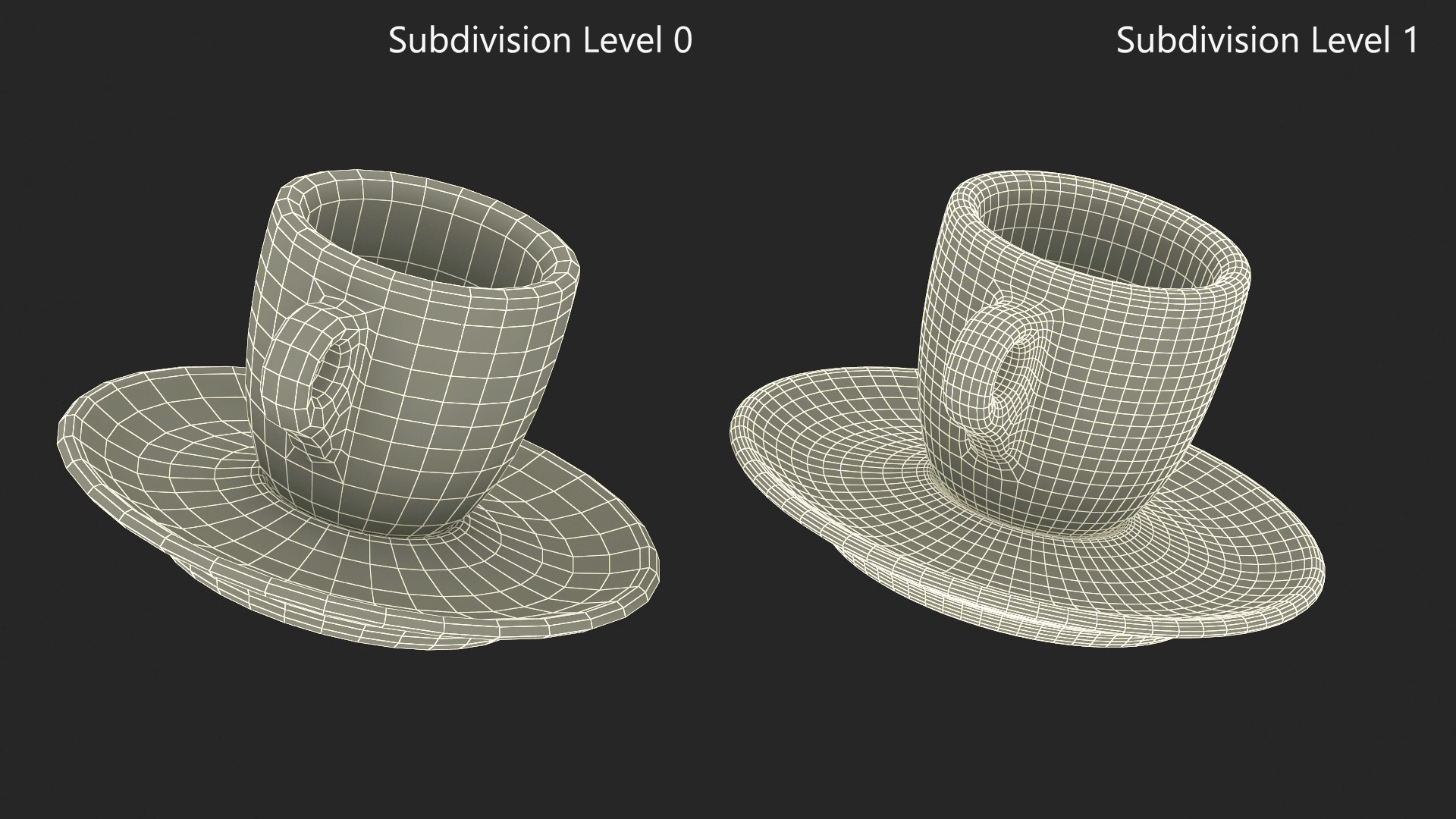 3D Coffee Cup with Saucer White model