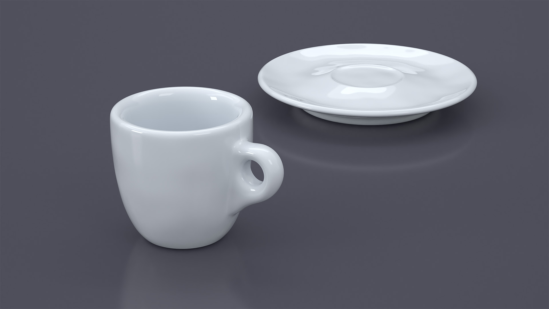 3D Coffee Cup with Saucer White model