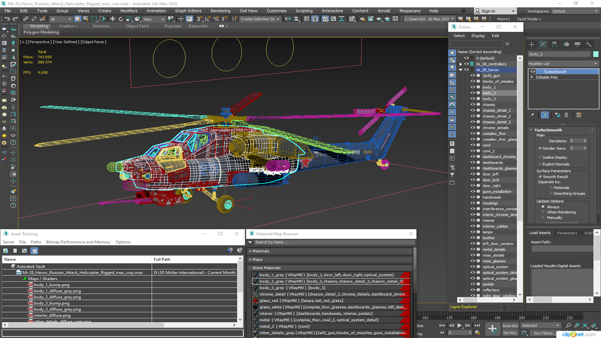 Mi-28 Havoc Russian Attack Helicopter Rigged 3D model