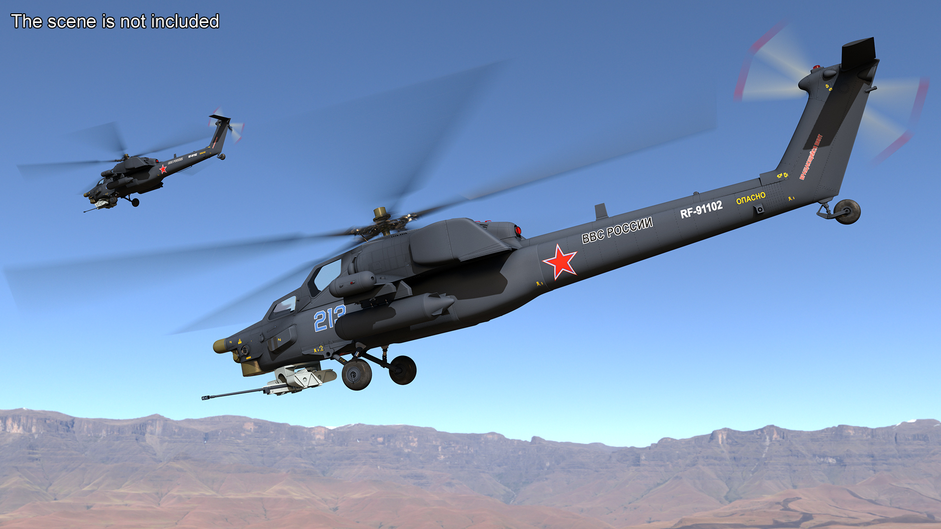Mi-28 Havoc Russian Attack Helicopter Rigged 3D model