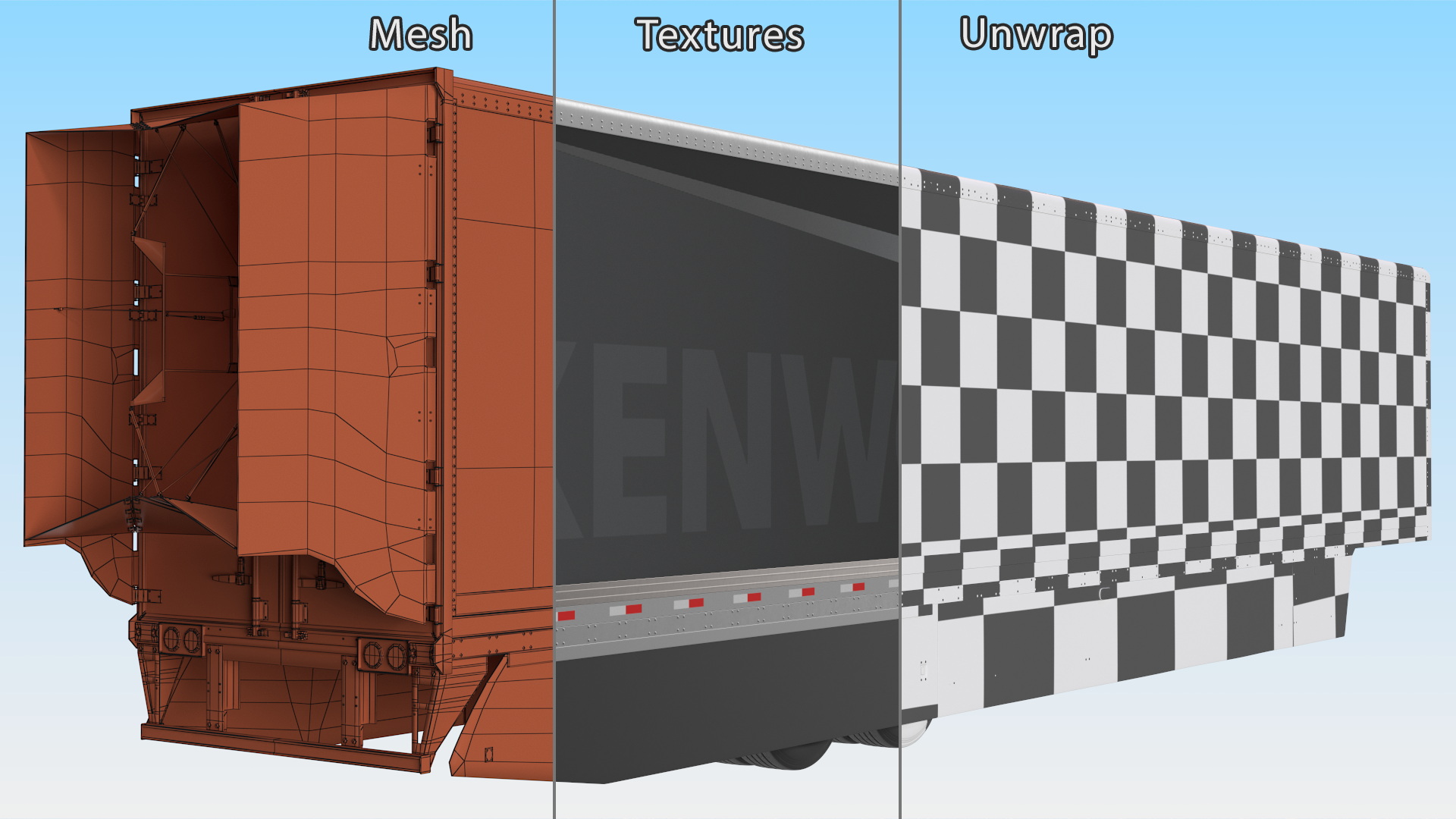 3D Trailer for Kenworth SuperTruck 2 model