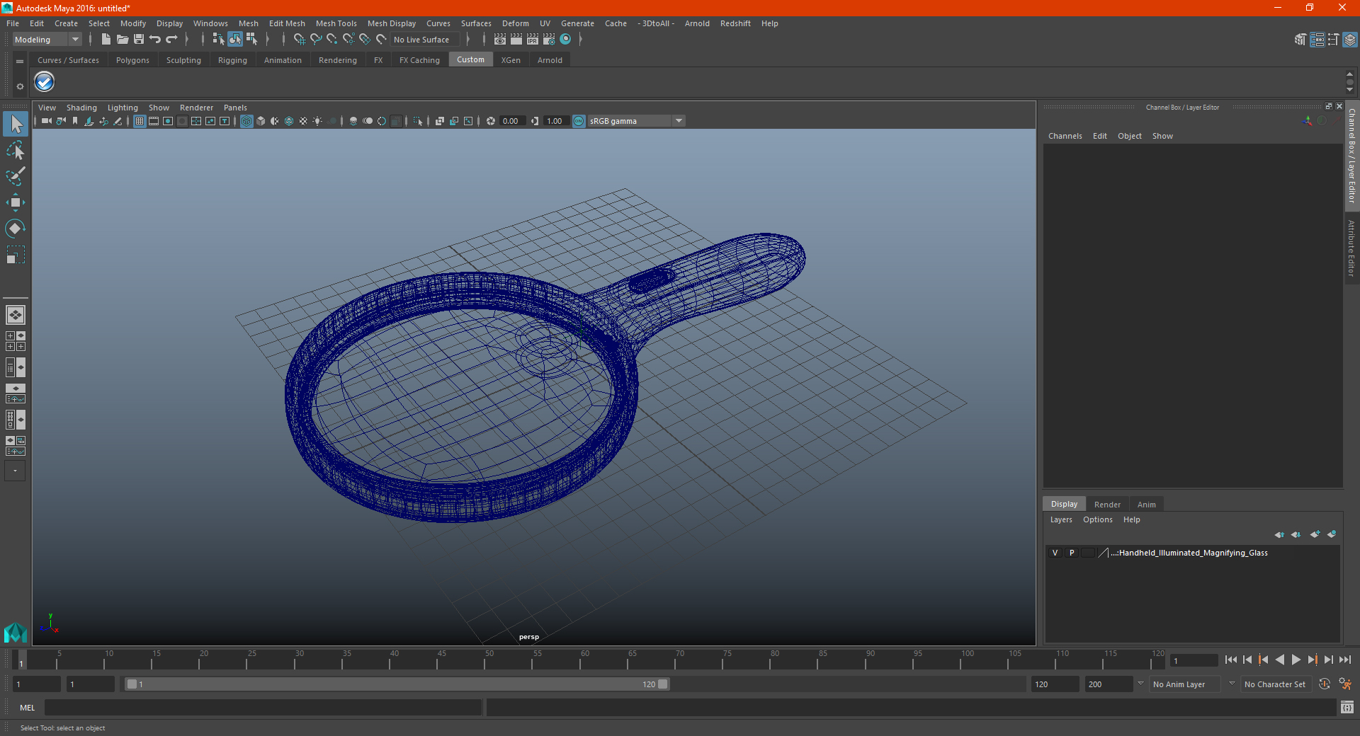 Handheld Illuminated Magnifying Glass 3D