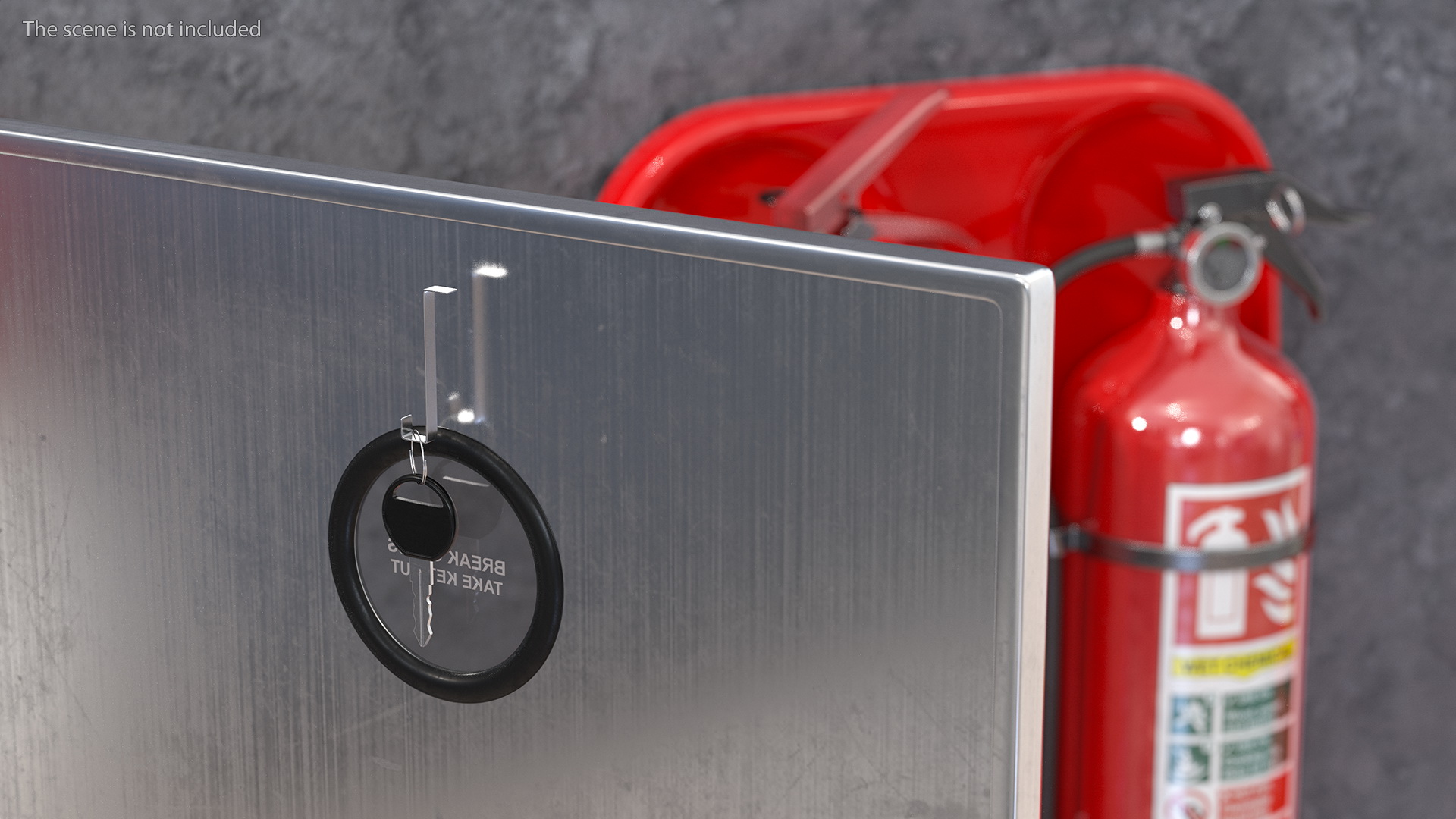 3D Fire Hose Reel Stainless Steel Cabinet model