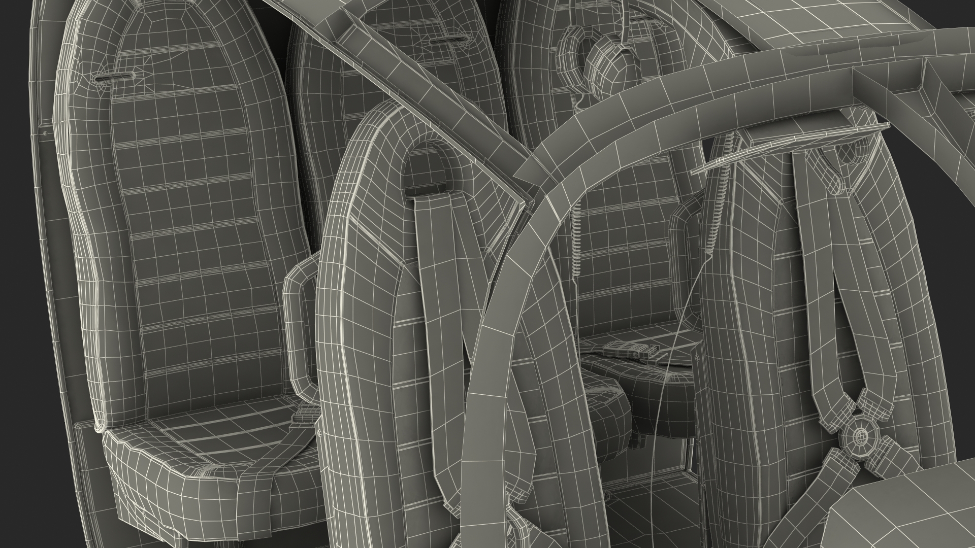 3D model Lightweight Helicopter Cockpit