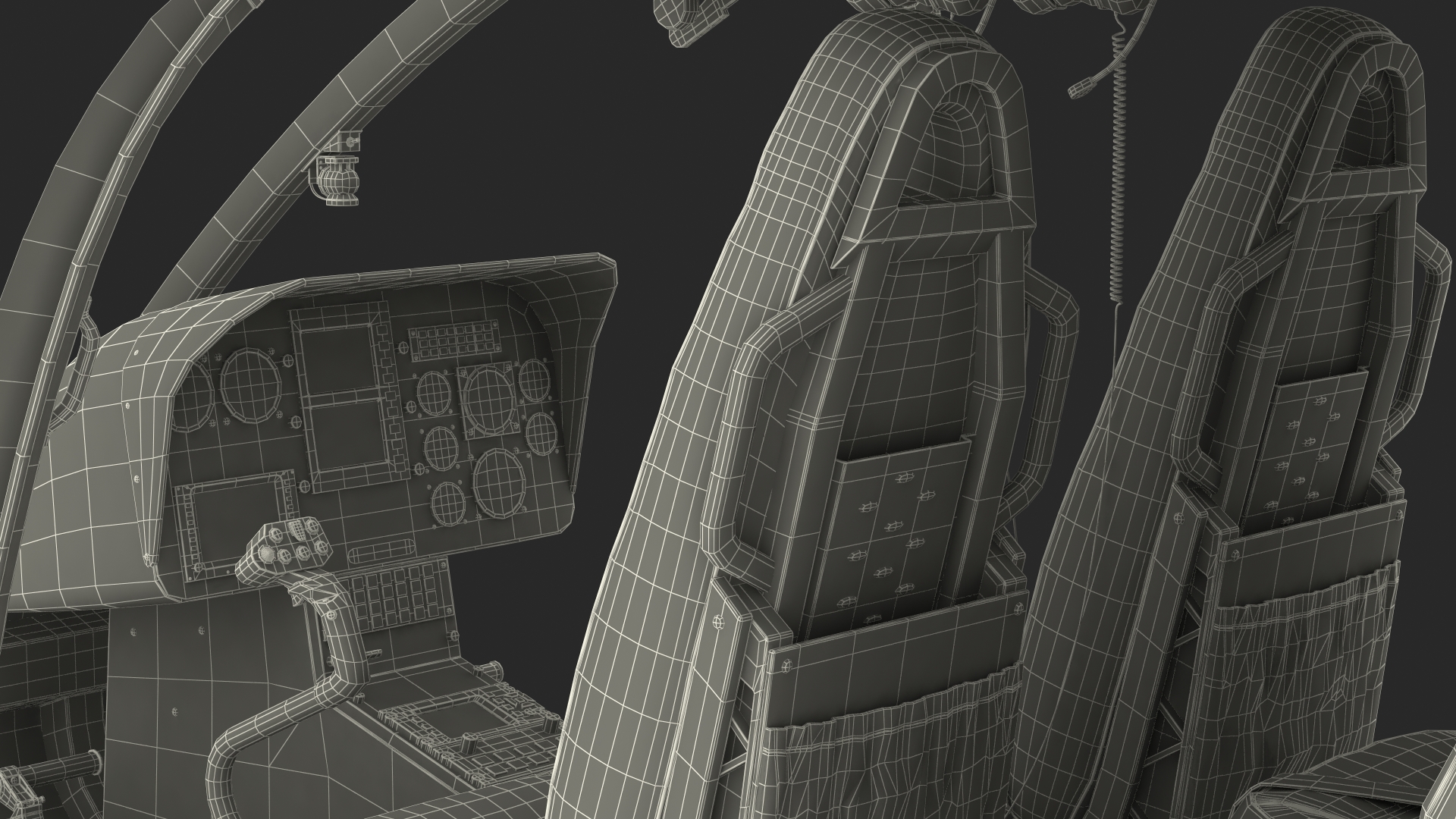 3D model Lightweight Helicopter Cockpit
