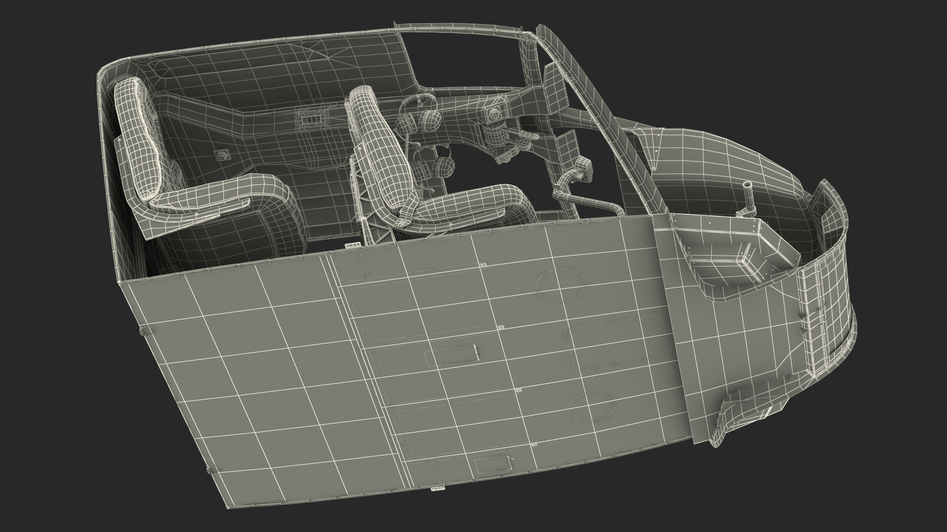 3D model Lightweight Helicopter Cockpit