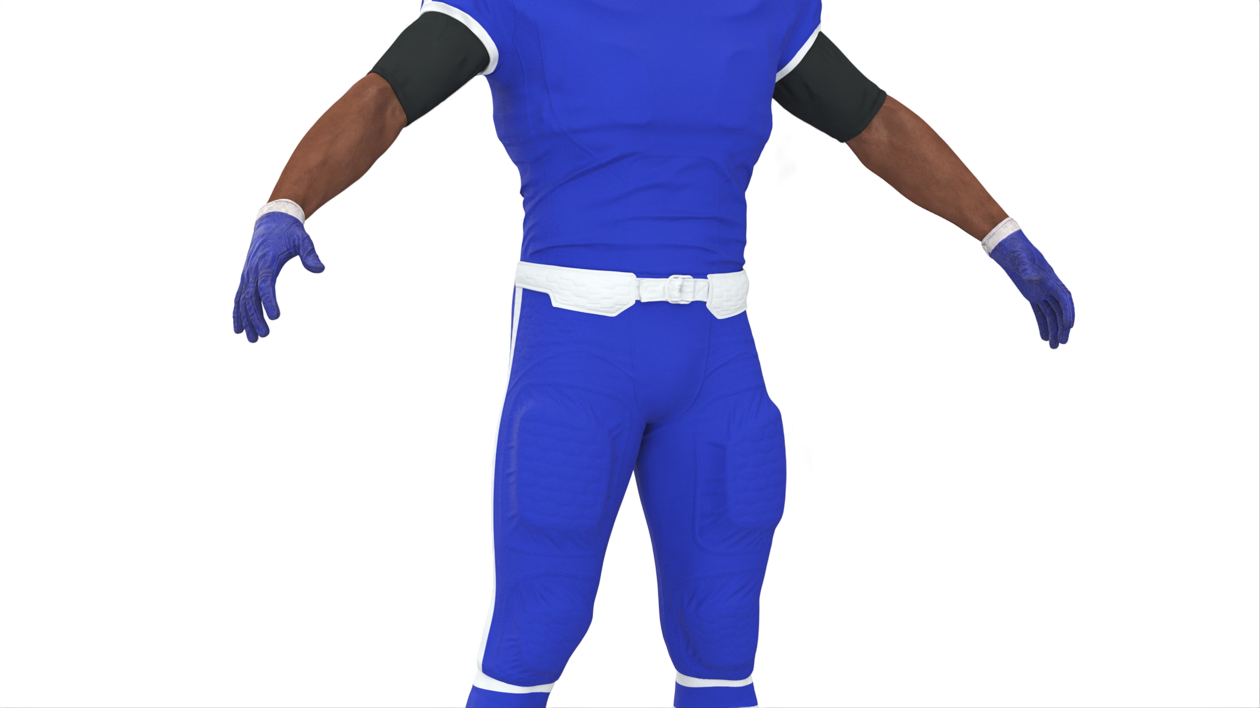 Blue Uniform Black Man Football Player Rigged for Maya 3D model