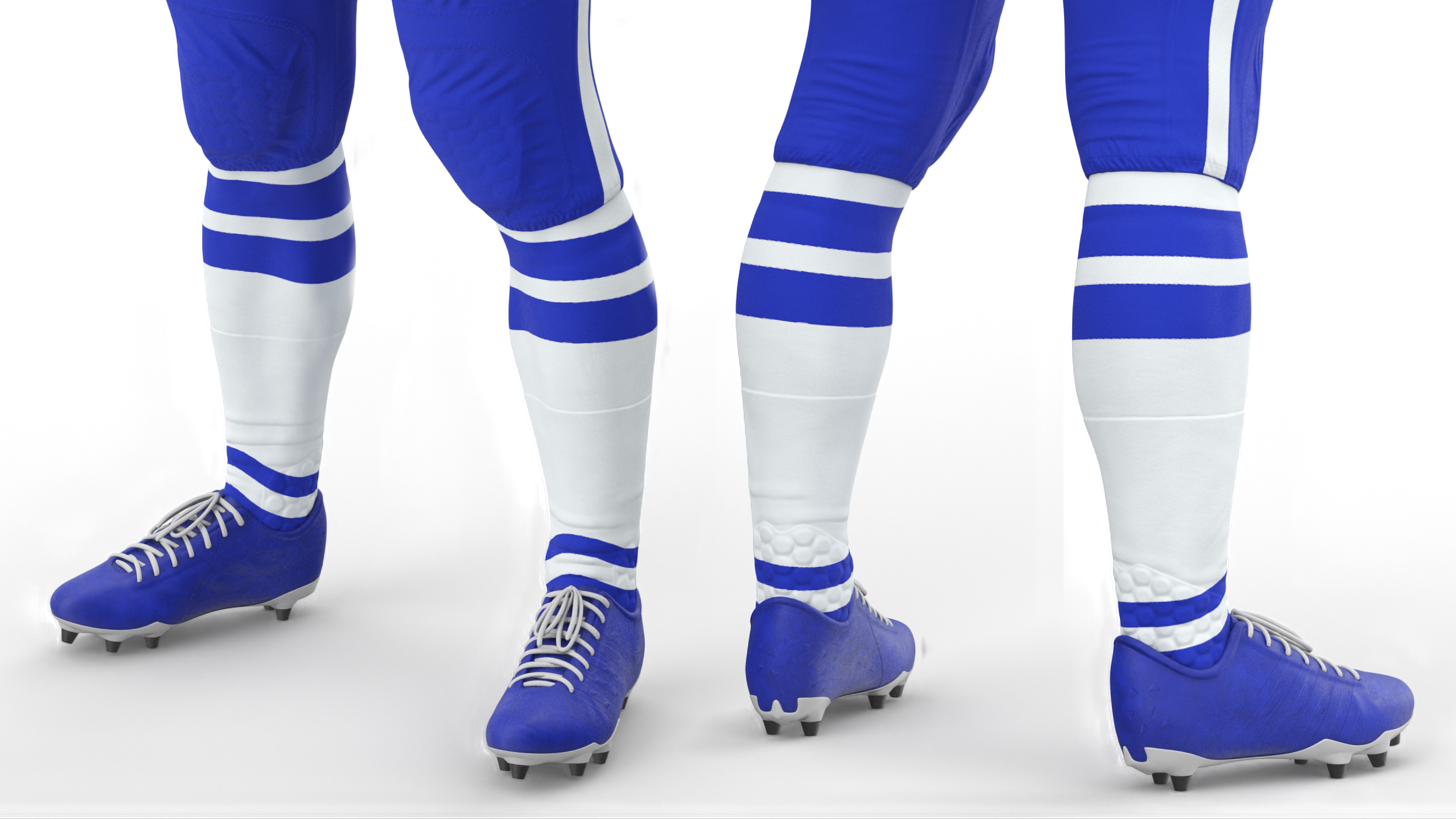 Blue Uniform Black Man Football Player Rigged for Maya 3D model