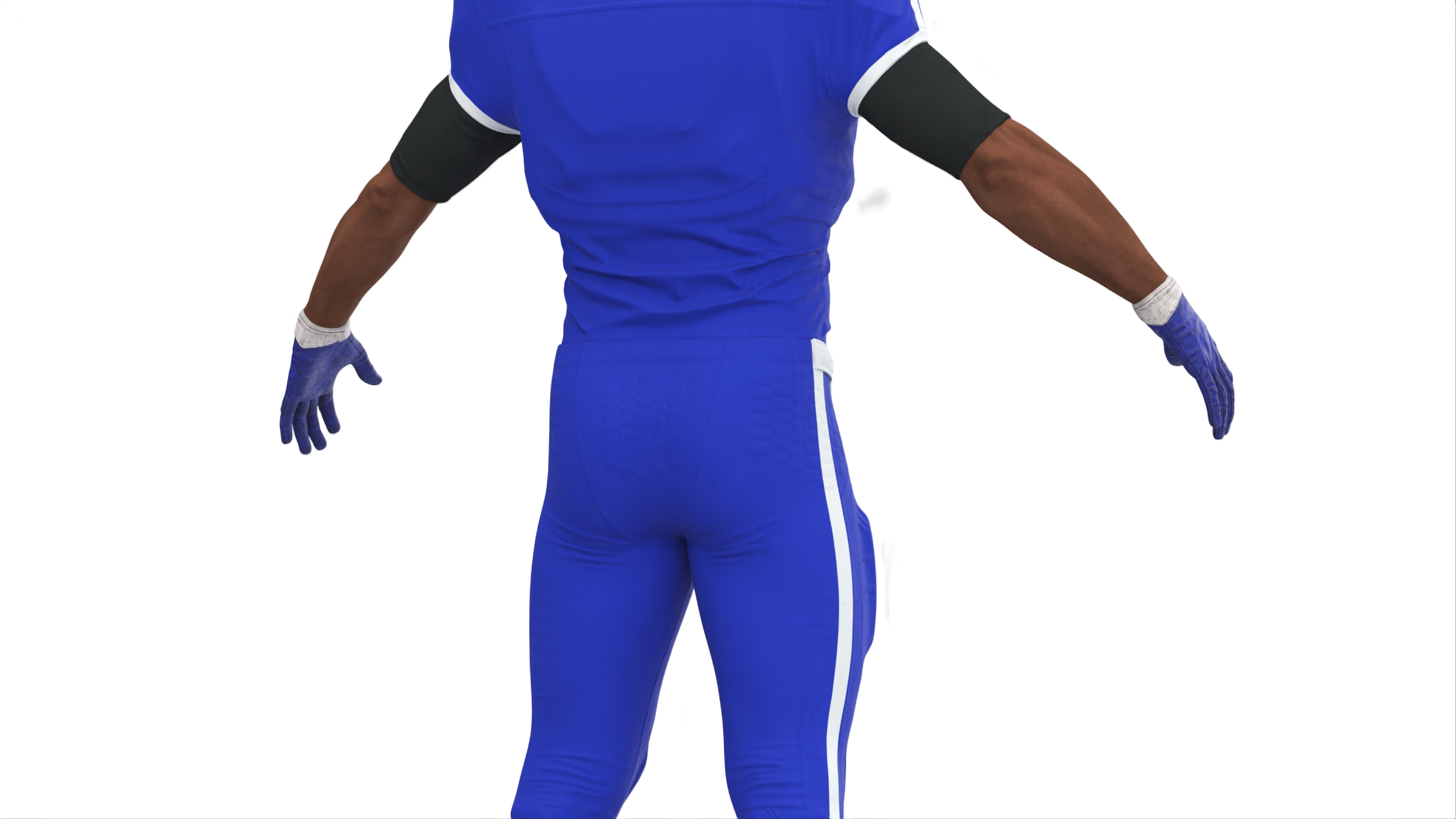 Blue Uniform Black Man Football Player Rigged for Maya 3D model