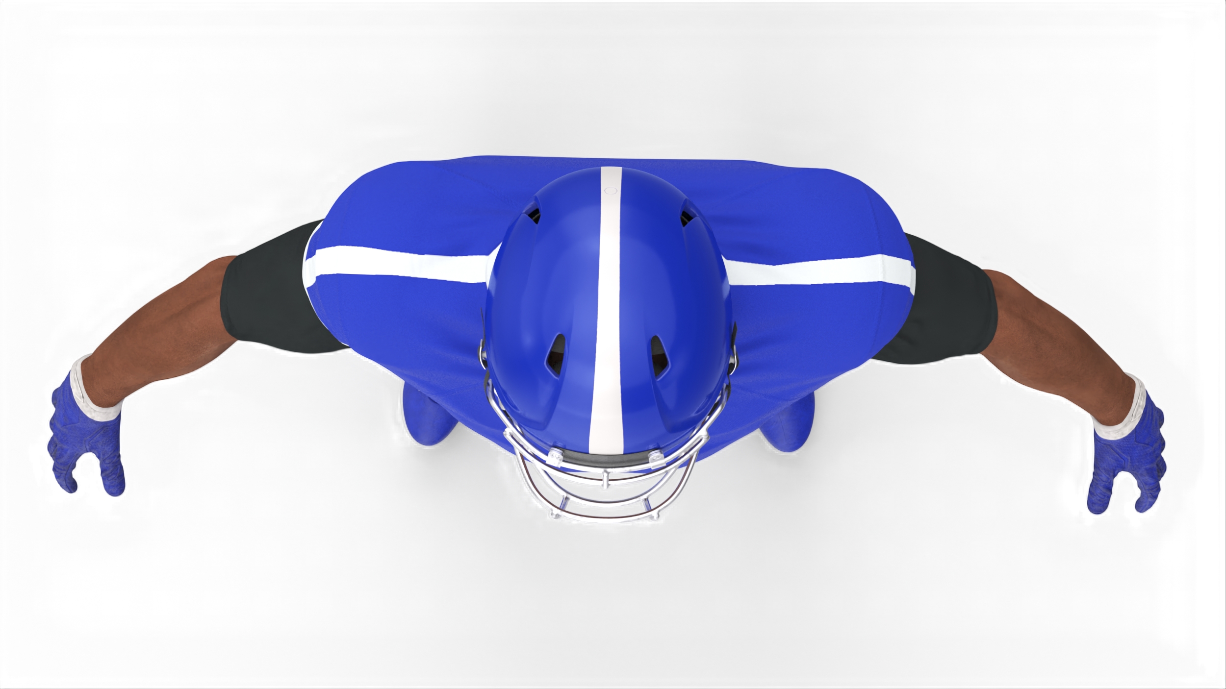 Blue Uniform Black Man Football Player Rigged for Maya 3D model