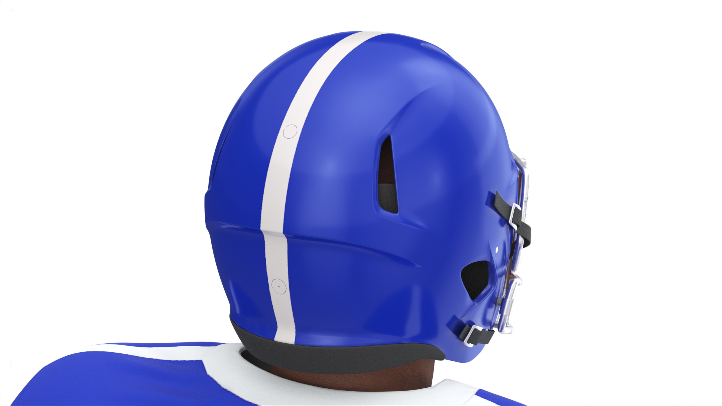 Blue Uniform Black Man Football Player Rigged for Maya 3D model