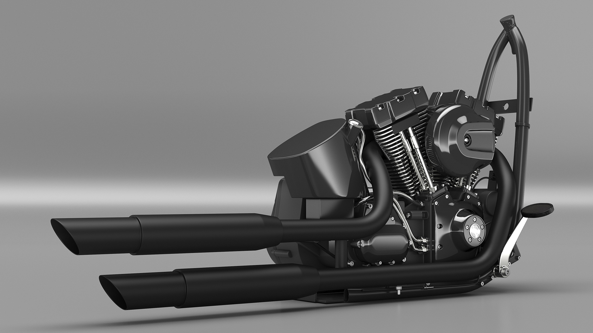 3D Twin Cylinder Motorcycle Engine