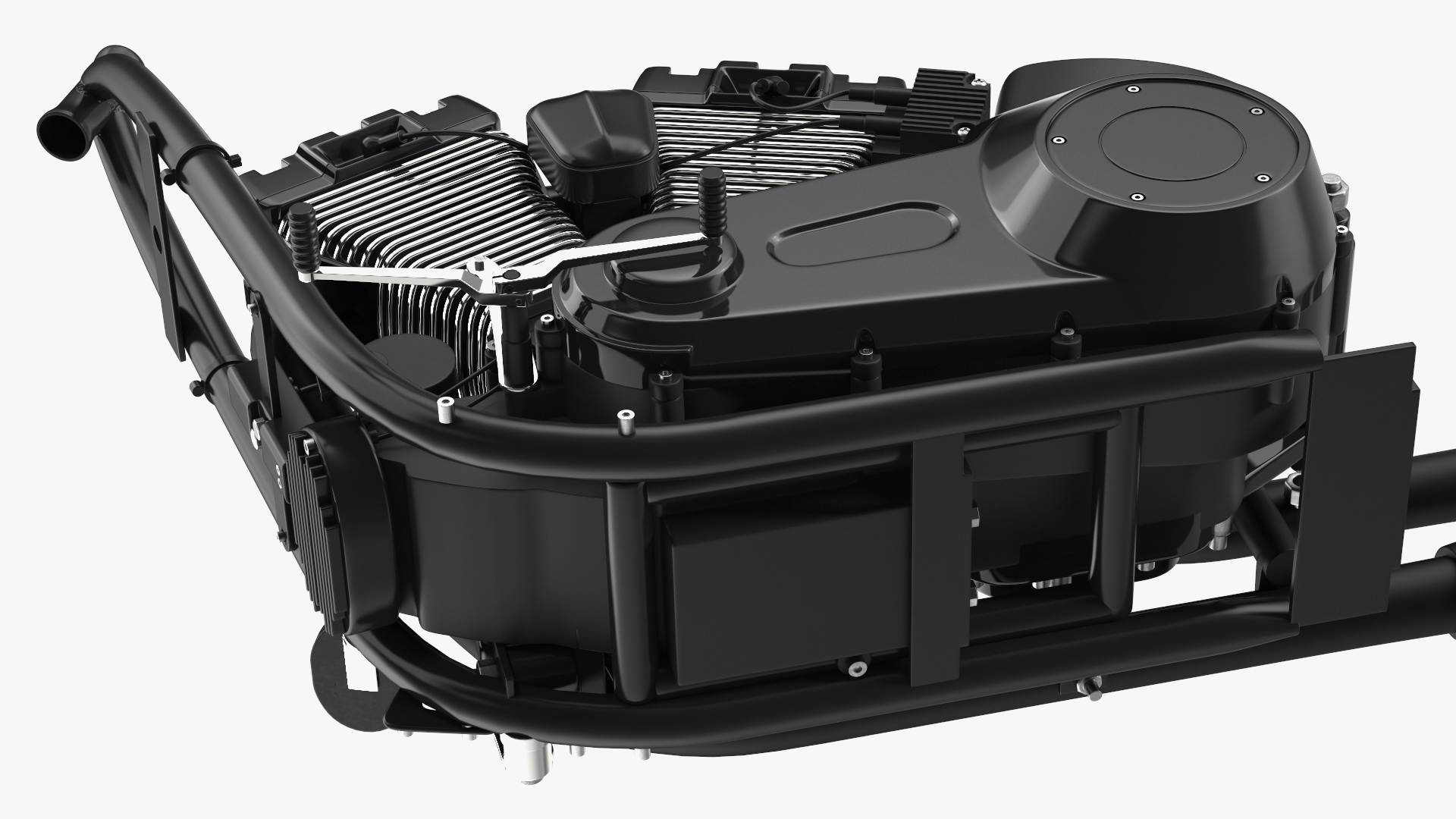 3D Twin Cylinder Motorcycle Engine