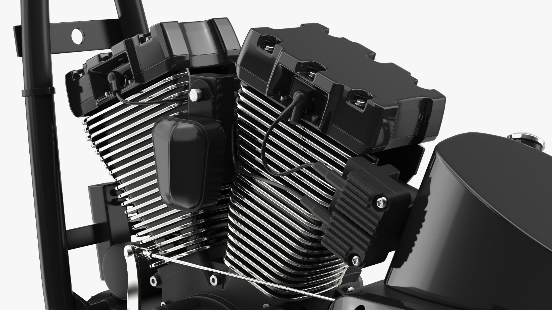 3D Twin Cylinder Motorcycle Engine