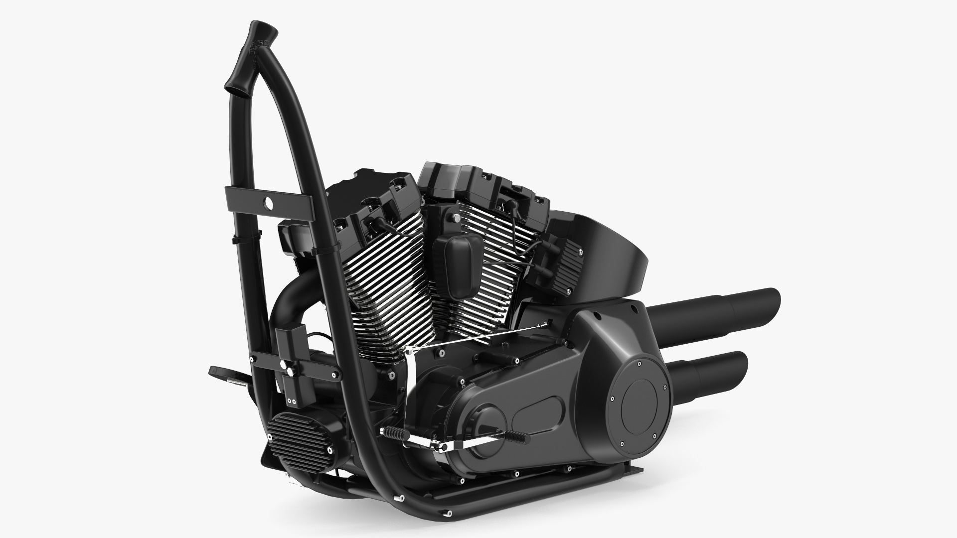 3D Twin Cylinder Motorcycle Engine
