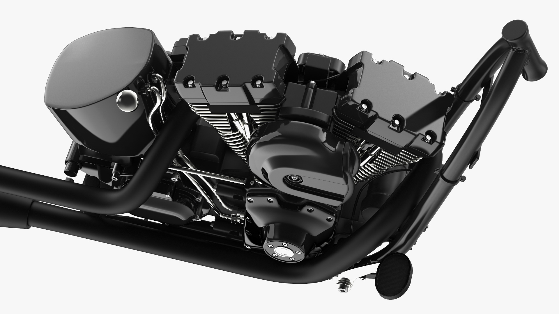 3D Twin Cylinder Motorcycle Engine