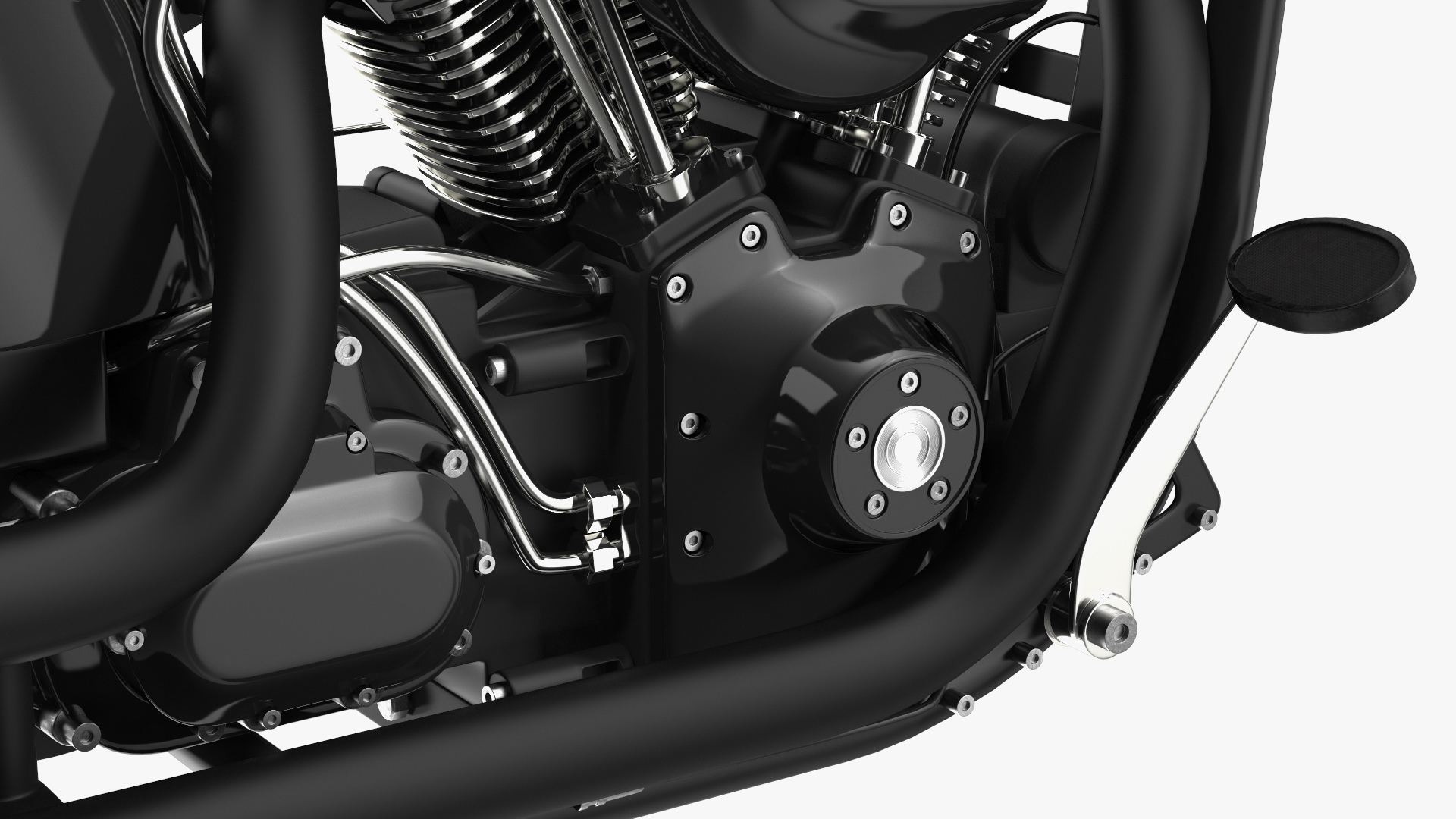 3D Twin Cylinder Motorcycle Engine