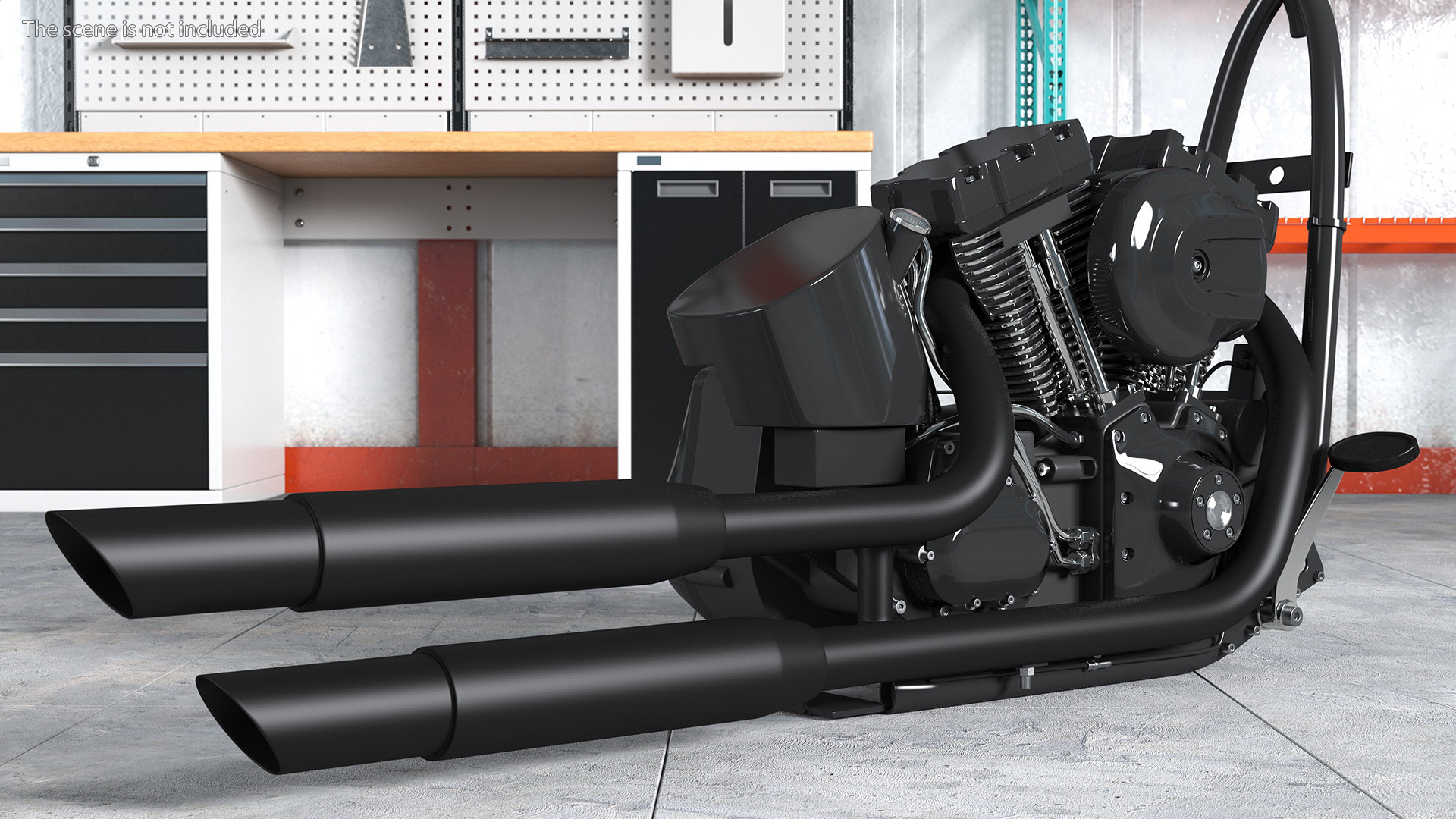 3D Twin Cylinder Motorcycle Engine