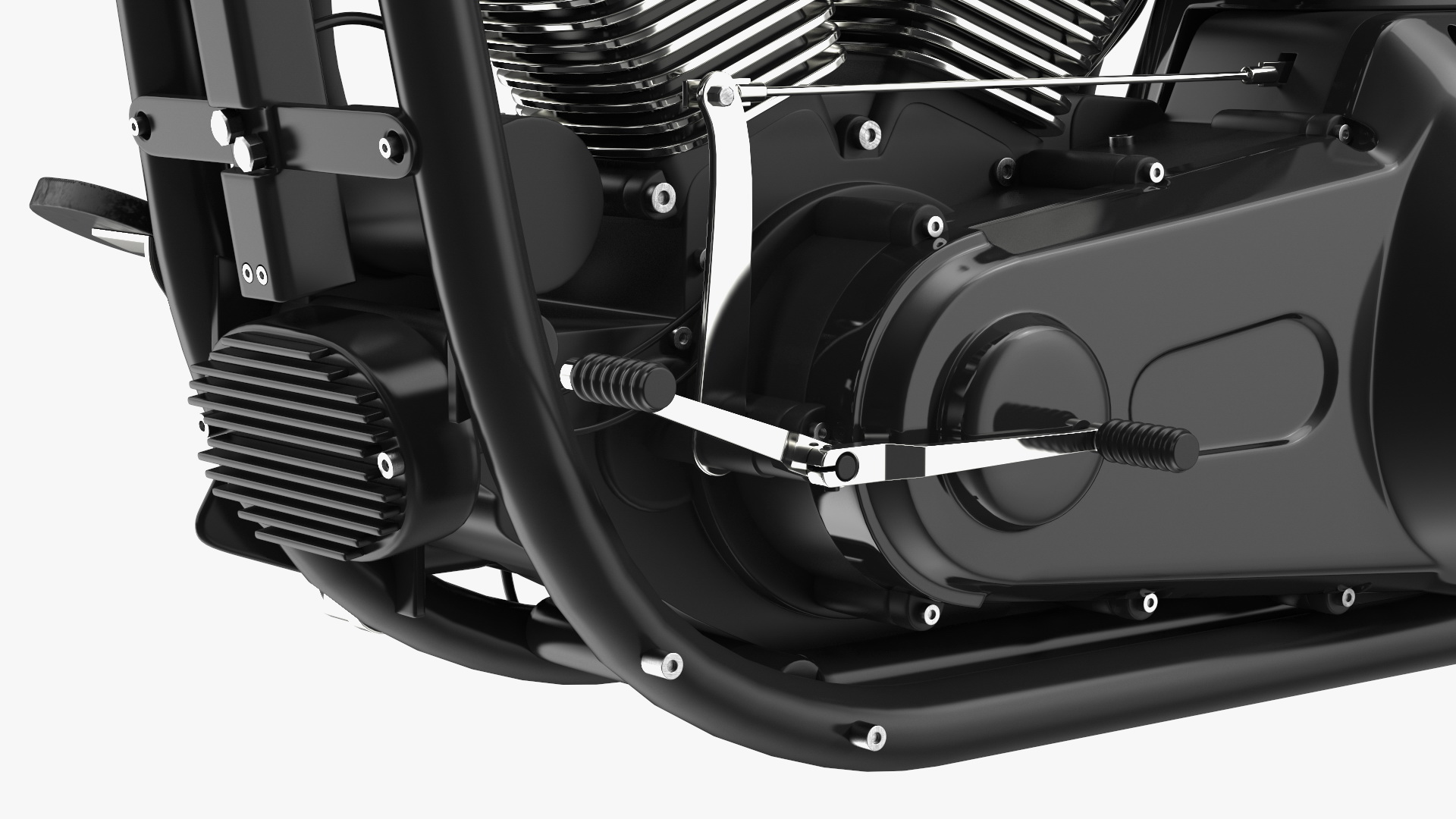 3D Twin Cylinder Motorcycle Engine