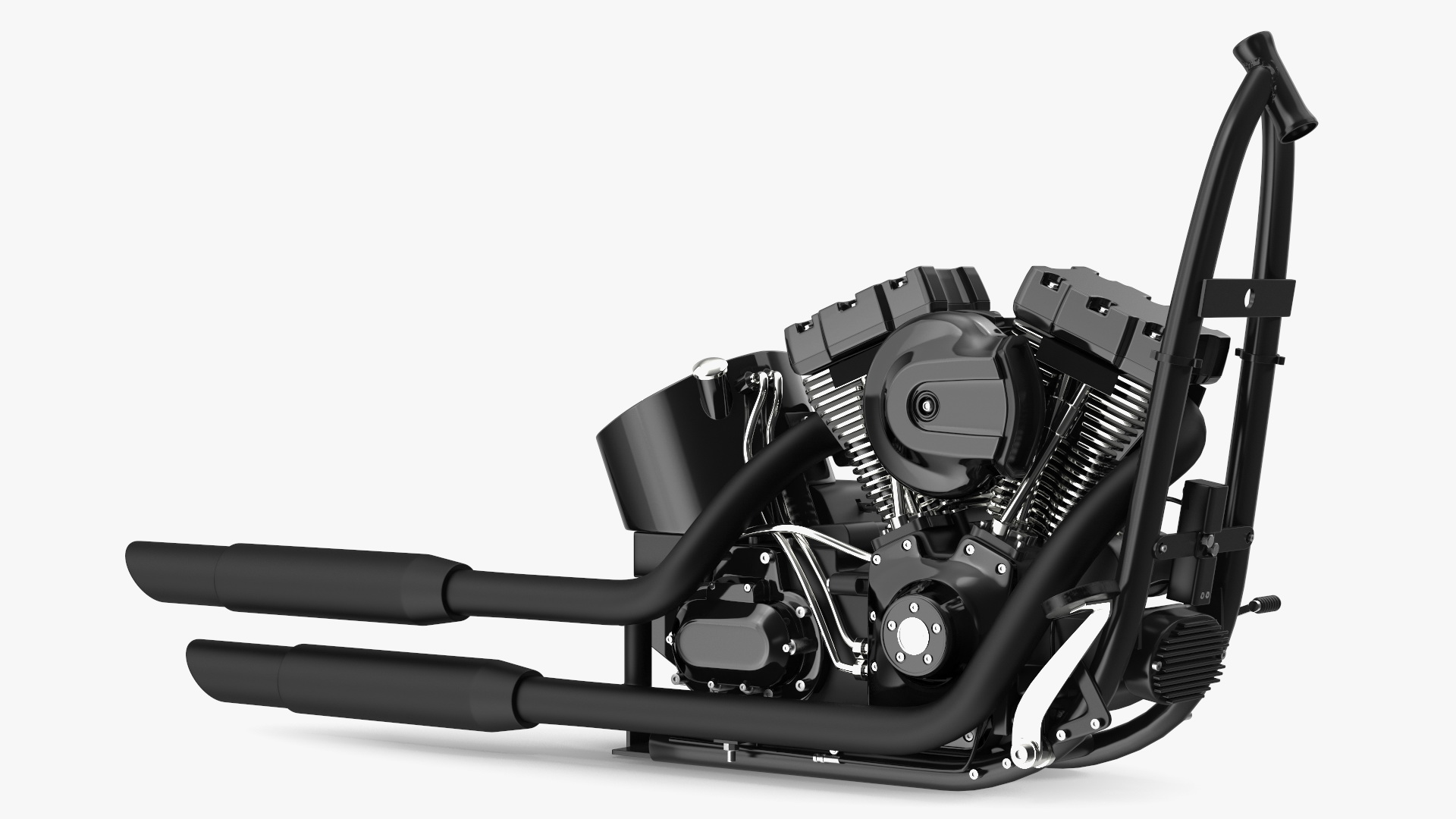 3D Twin Cylinder Motorcycle Engine