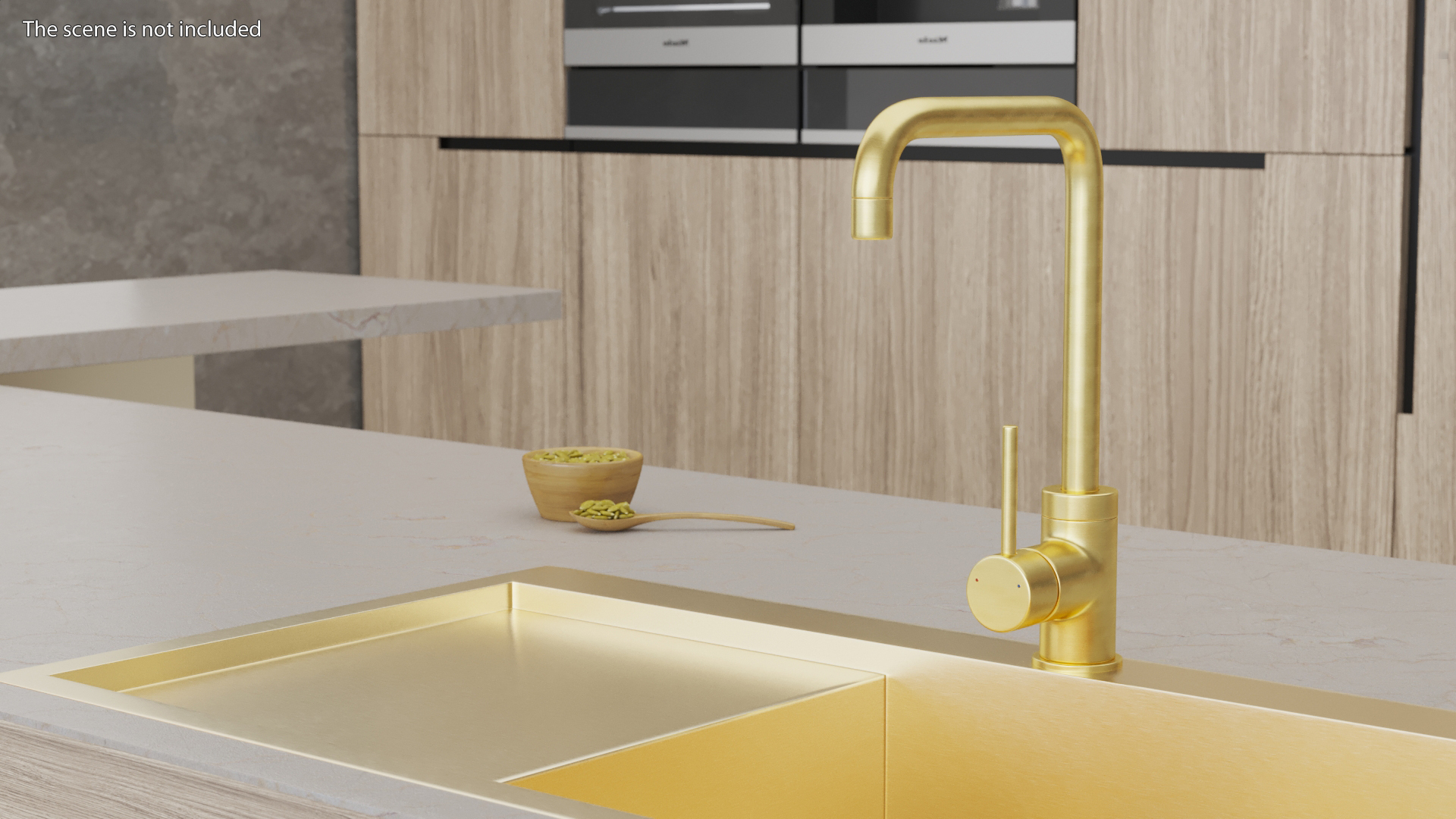 Angular Single Lever Sink Mixer Brass 3D