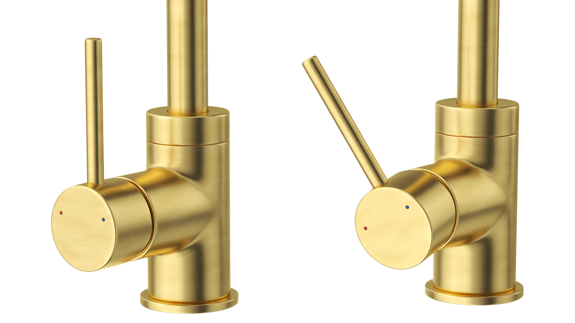Angular Single Lever Sink Mixer Brass 3D