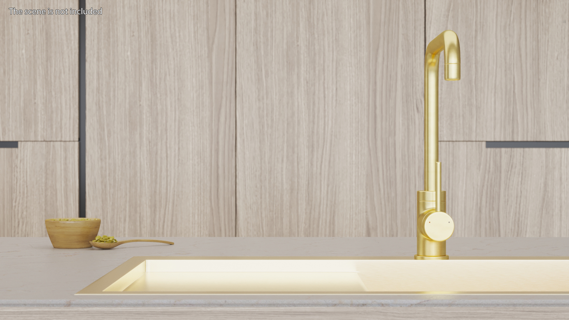 Angular Single Lever Sink Mixer Brass 3D