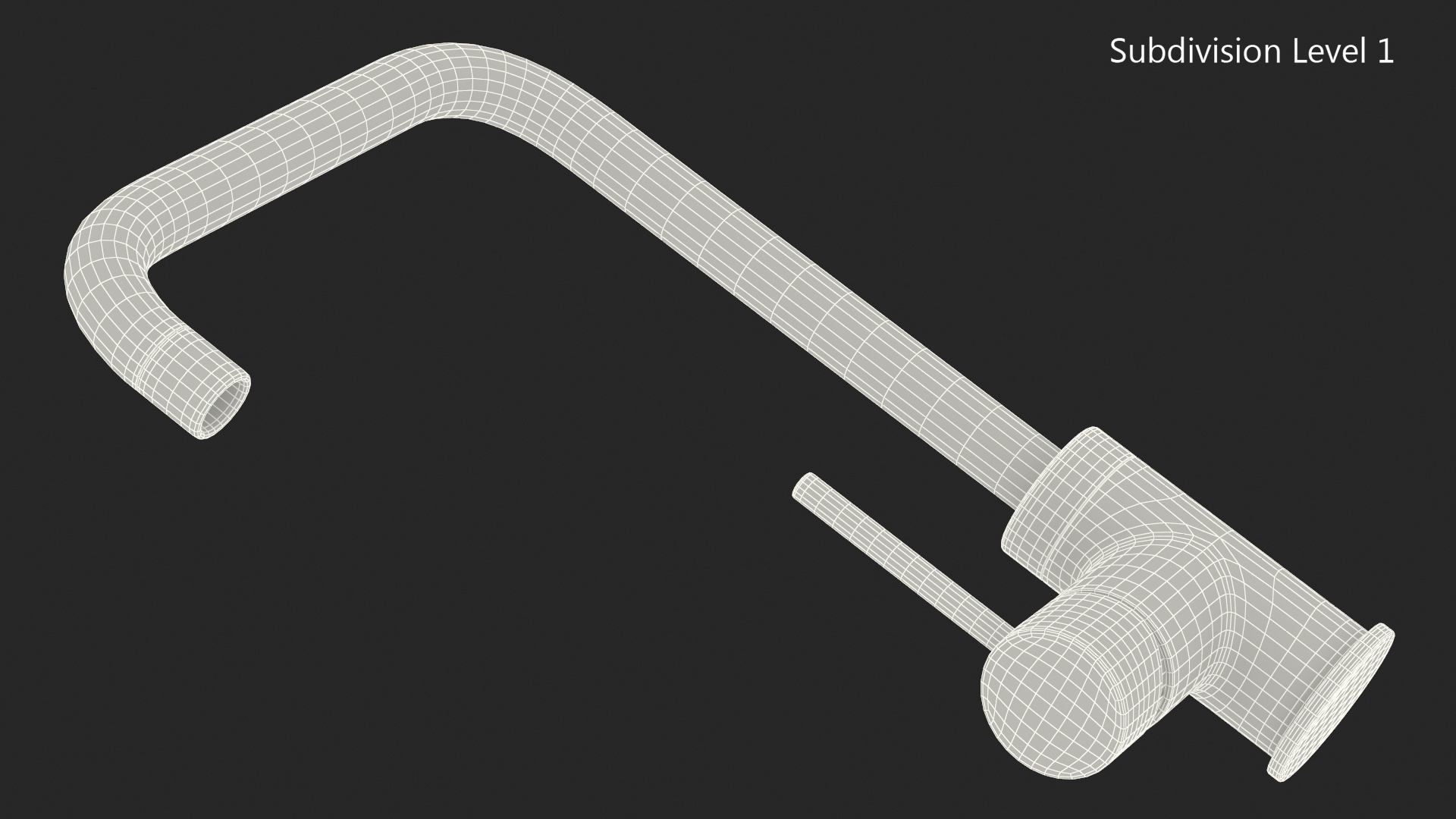 Angular Single Lever Sink Mixer Brass 3D