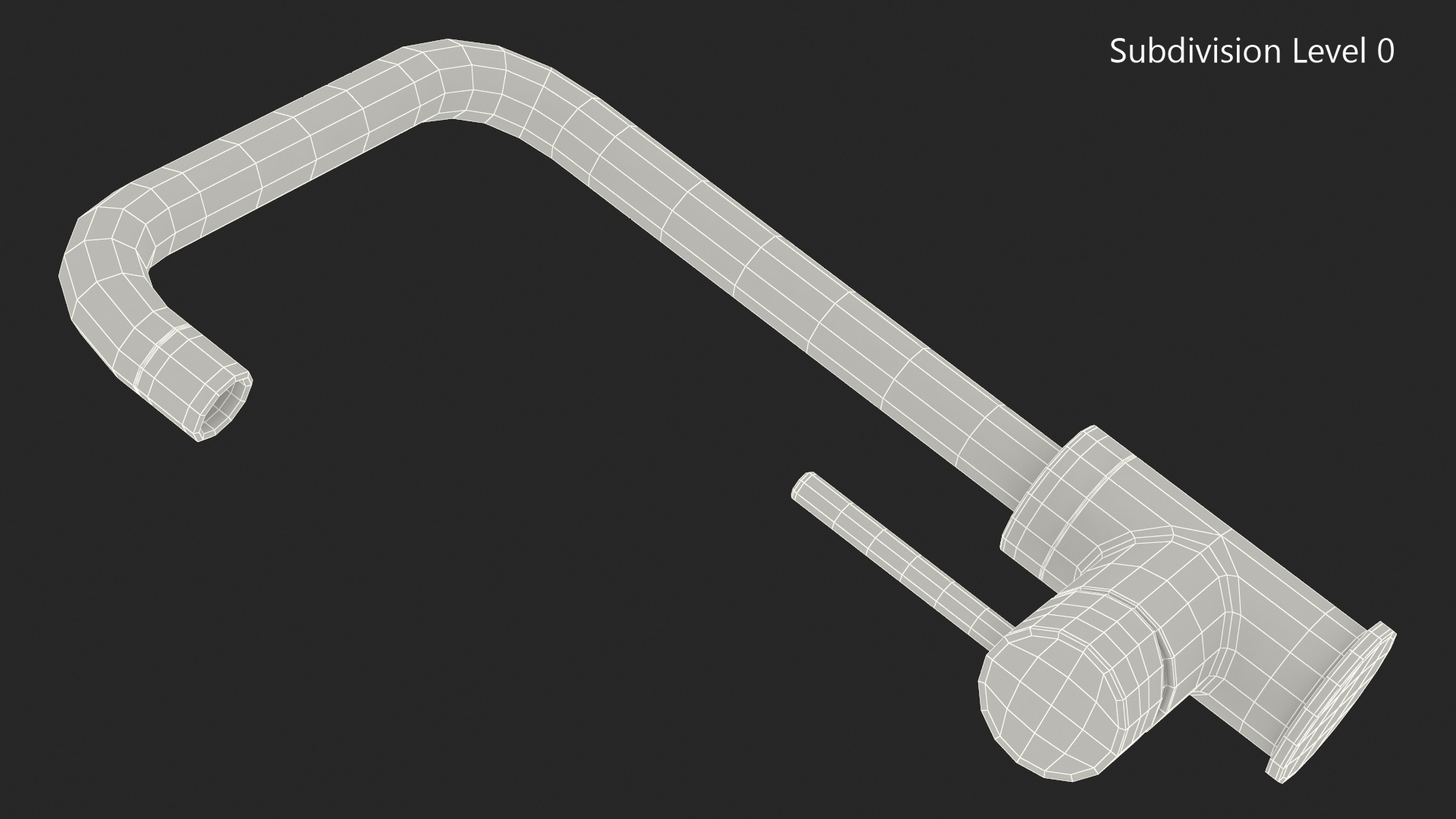 Angular Single Lever Sink Mixer Brass 3D