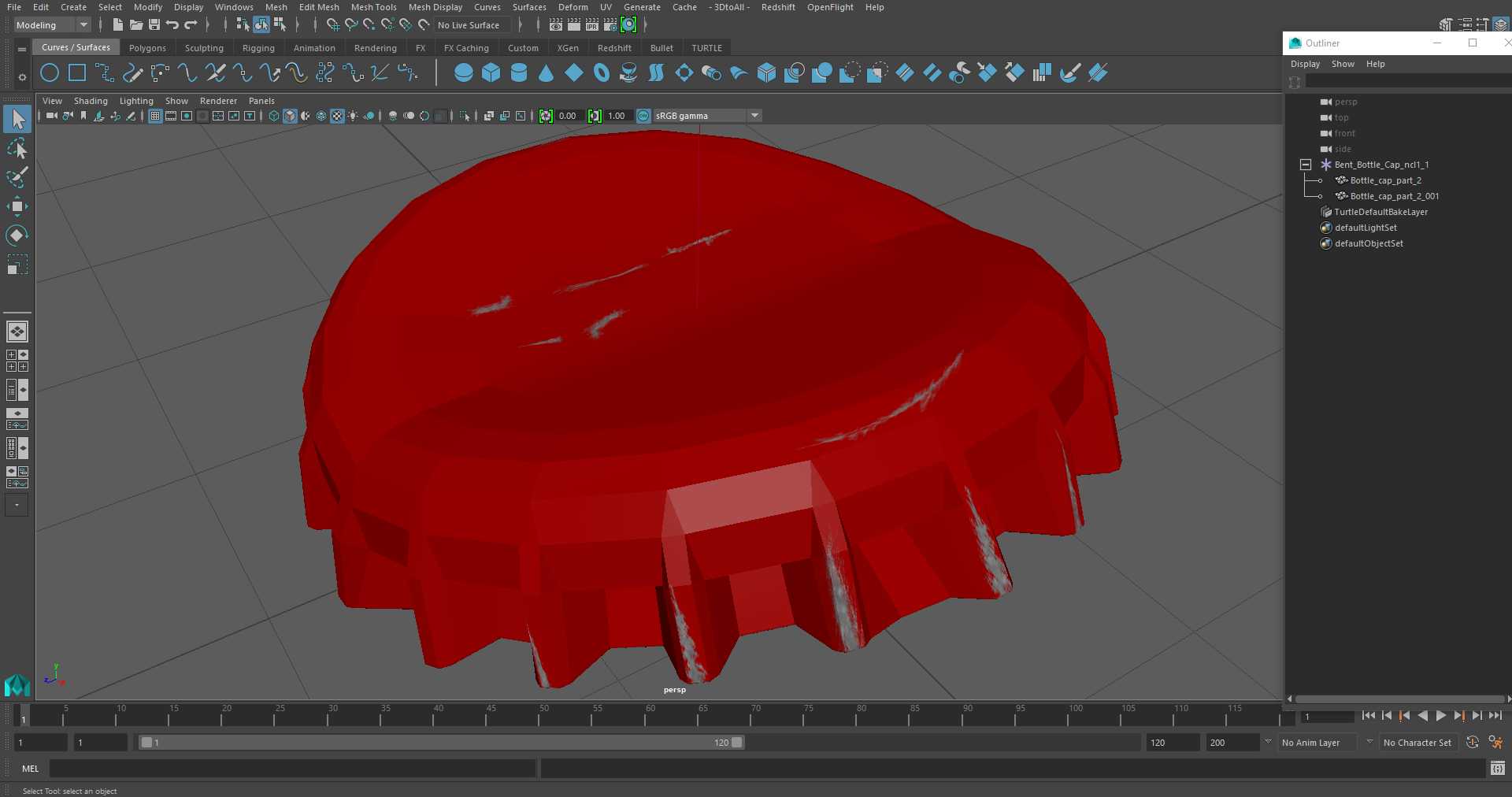 3D model Bent Bottle Cap