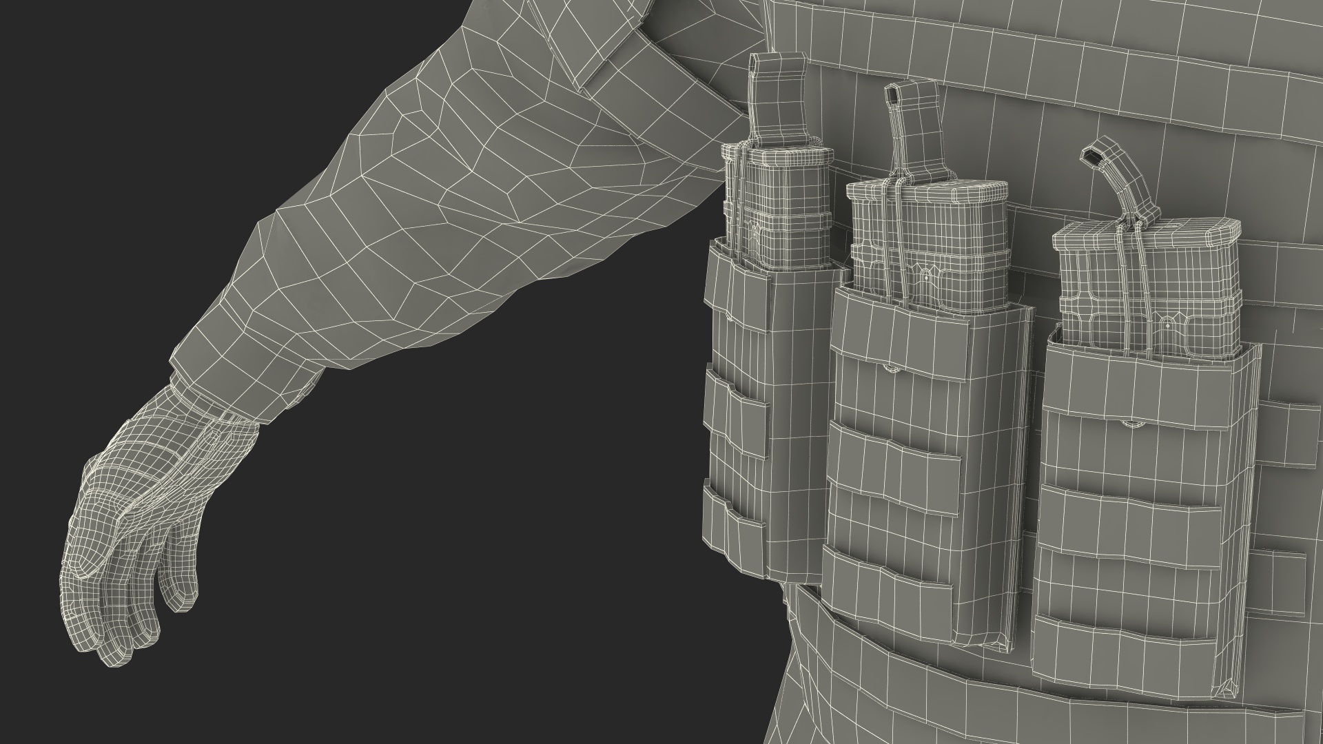 Army Soldier in Green Camo Fur Rigged 3D