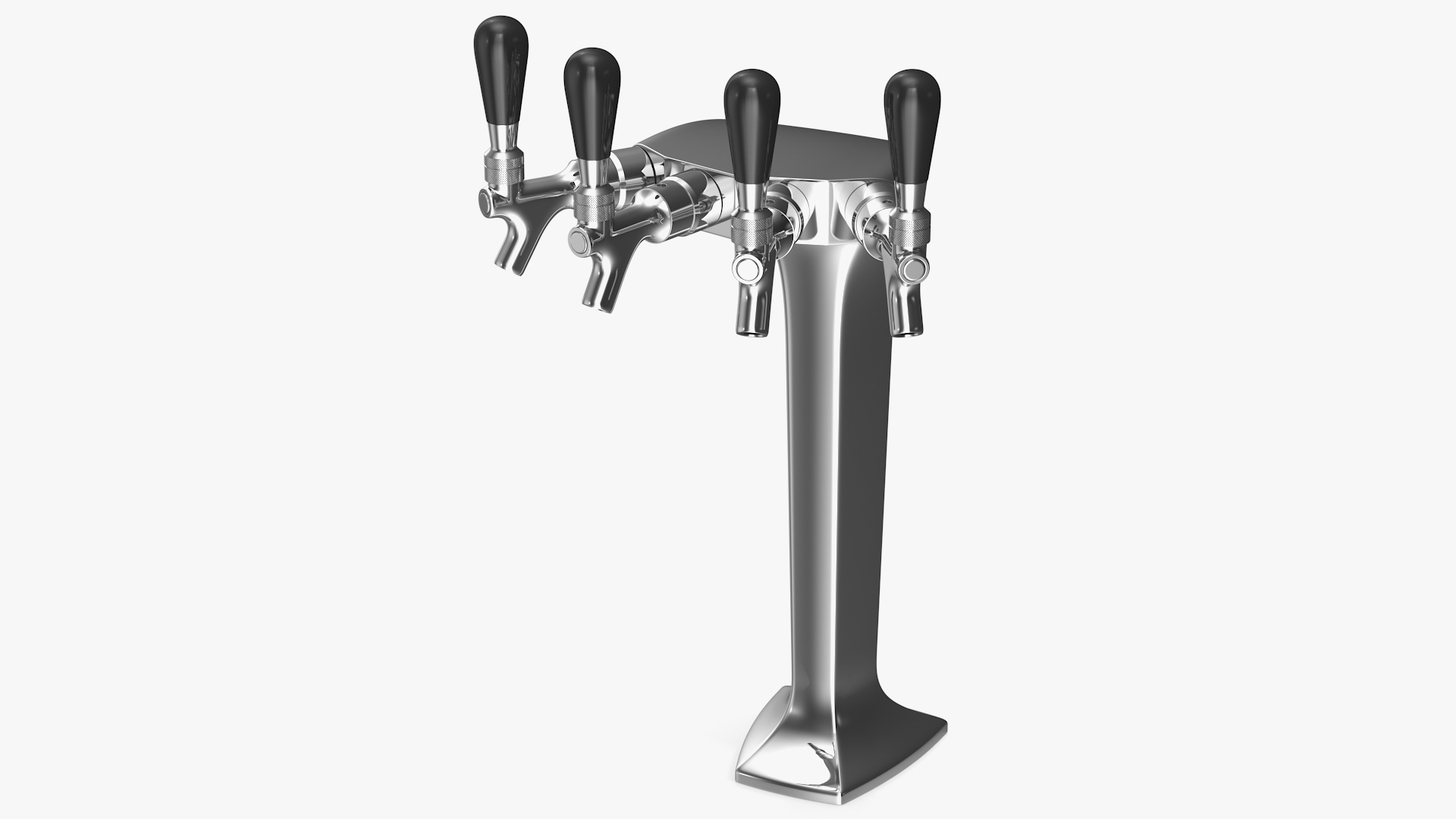 3D model Four Tap Stainless Steel Beer Tower