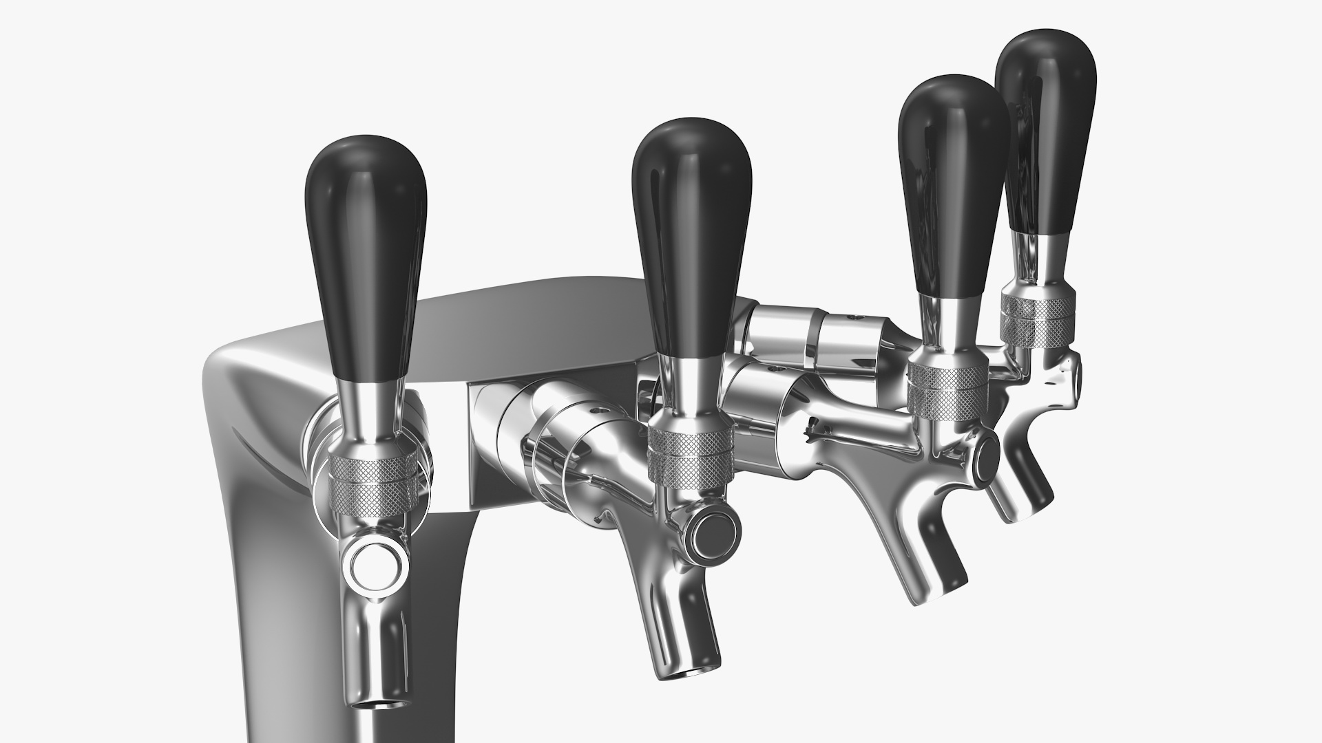 3D model Four Tap Stainless Steel Beer Tower