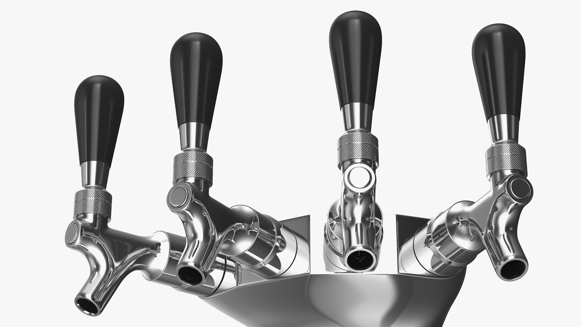 3D model Four Tap Stainless Steel Beer Tower