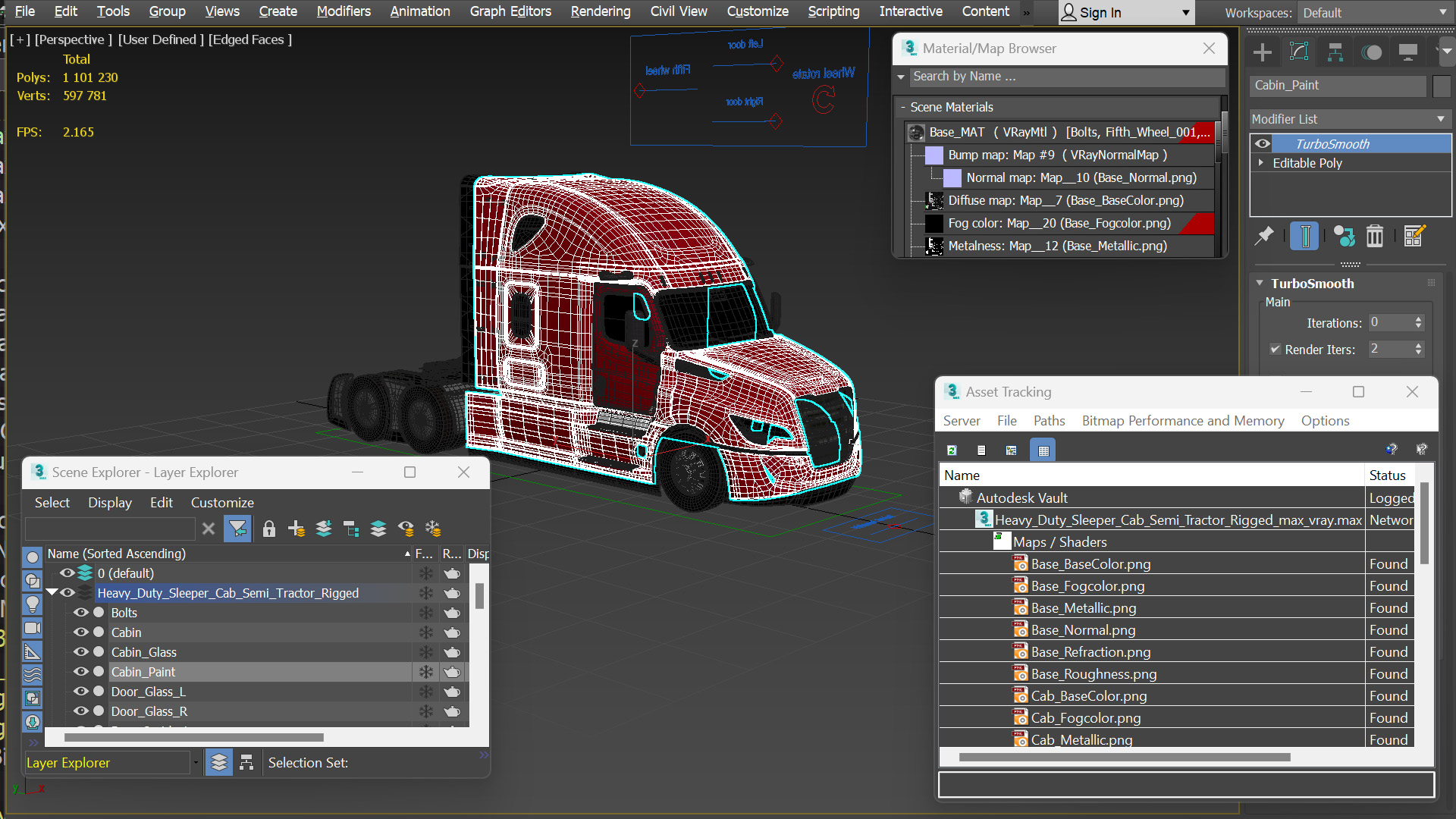 Heavy Duty Sleeper Cab Semi Tractor Rigged - view 10