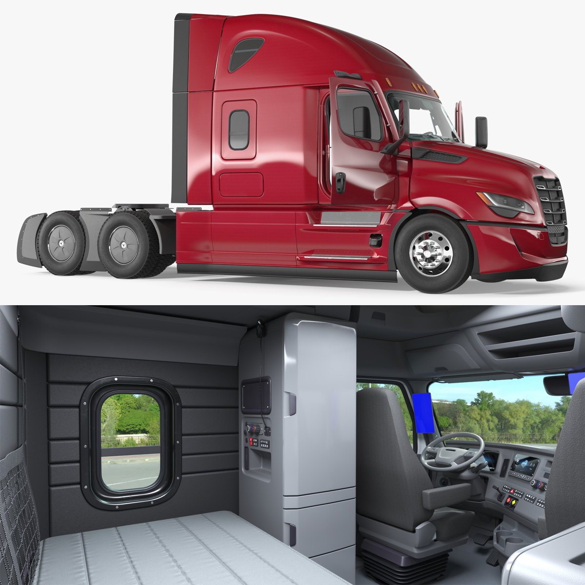 Heavy Duty Sleeper Cab Semi Tractor Rigged - view 12