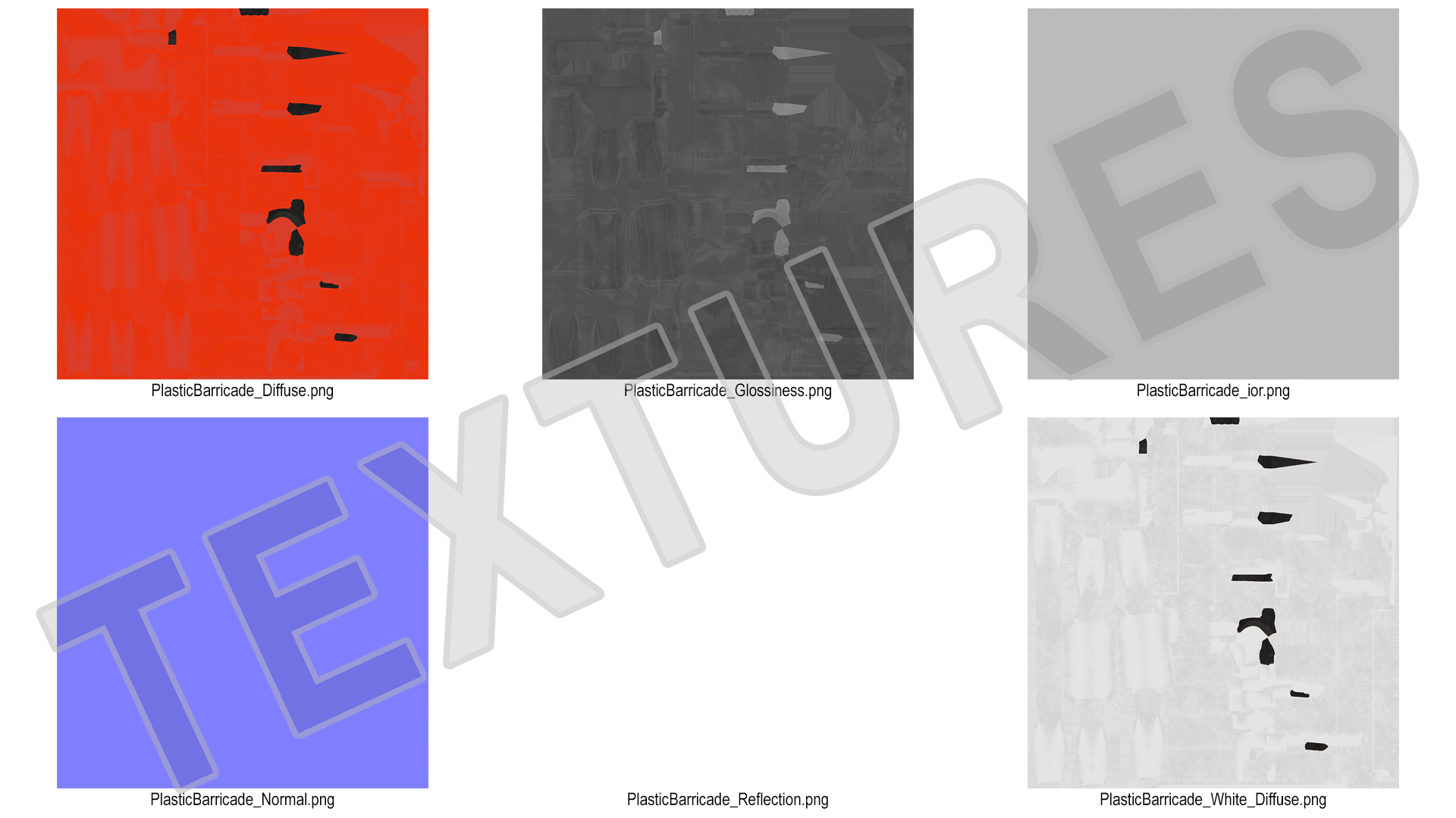 Road Safety Plastic Barricade 3D model