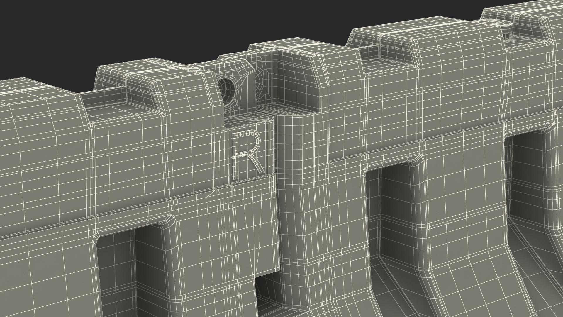 Road Safety Plastic Barricade 3D model