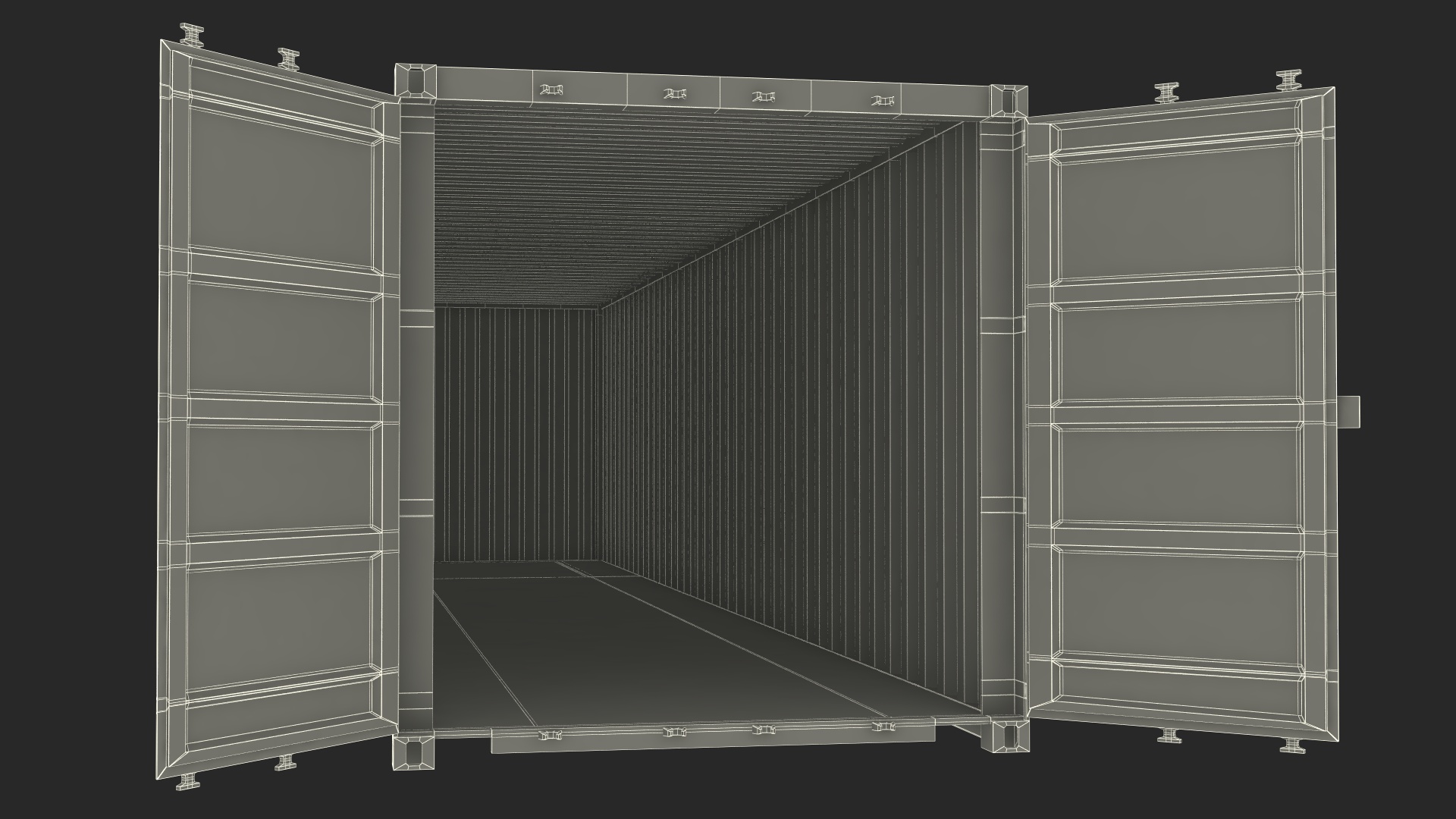 3D High Cube Shipping Container 40ft Blue model