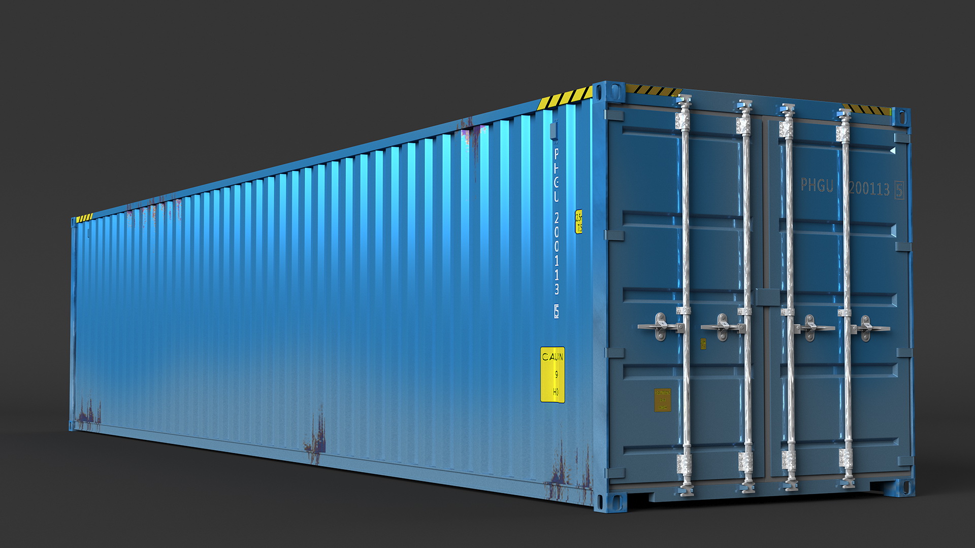 3D High Cube Shipping Container 40ft Blue model