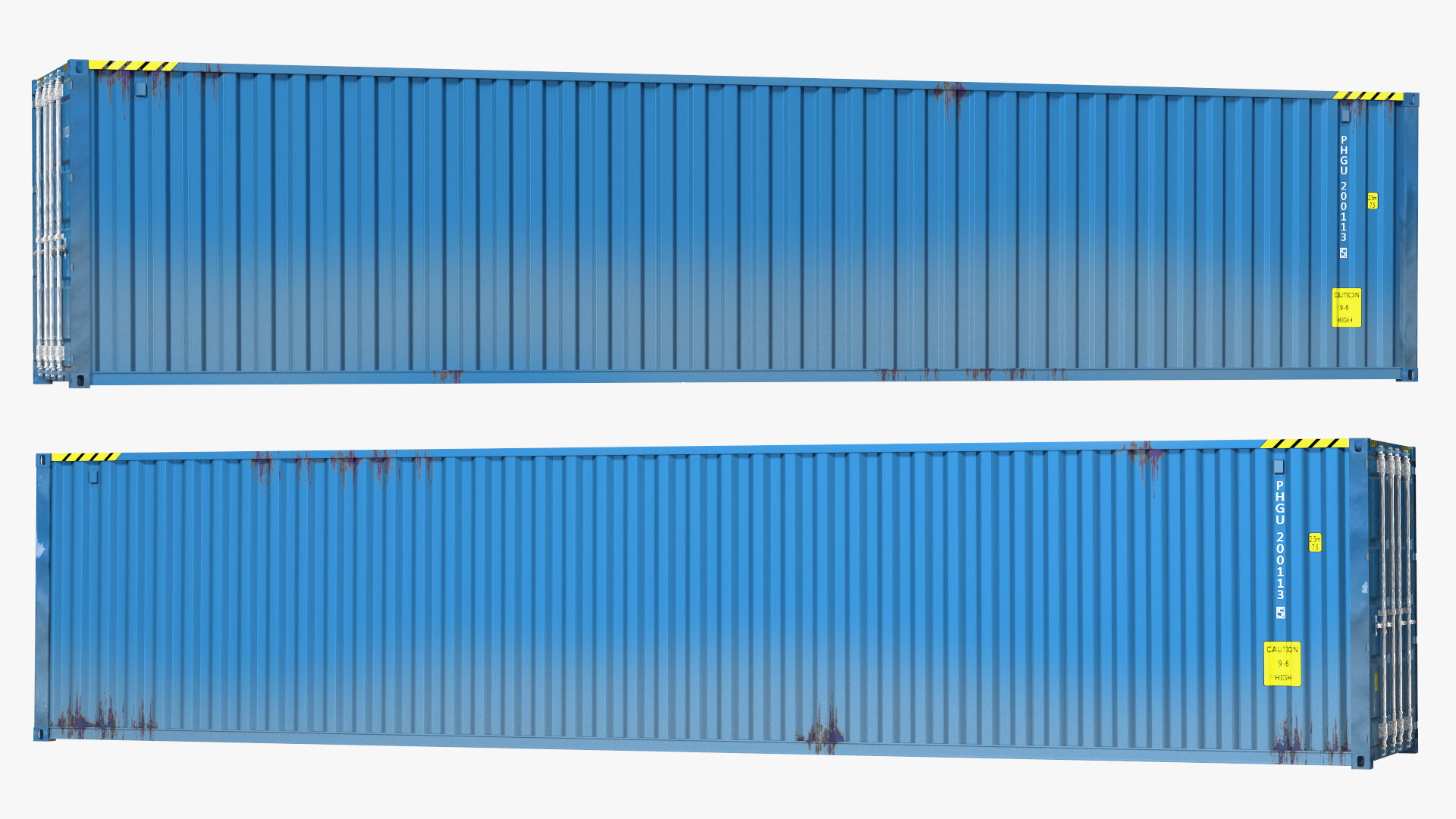 3D High Cube Shipping Container 40ft Blue model