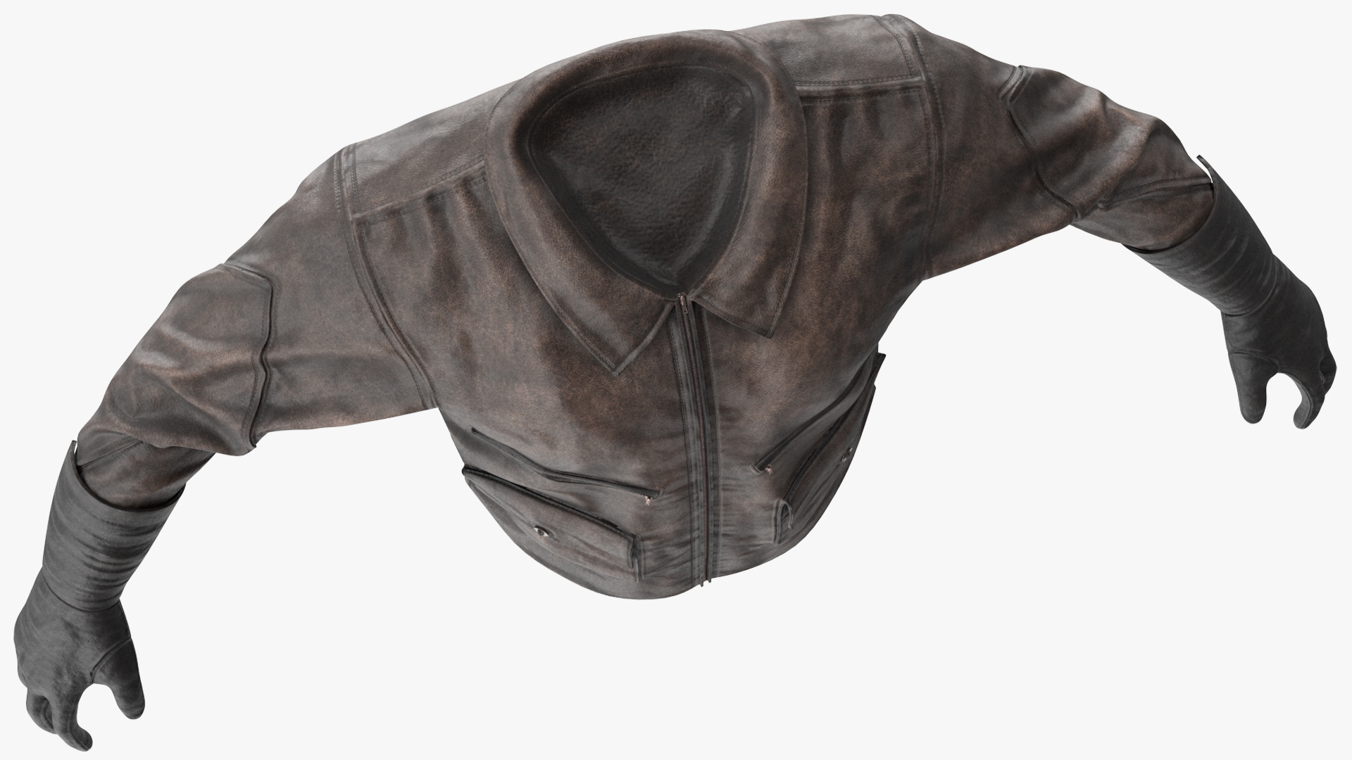 Pilot leather Jacket with Gloves 3D
