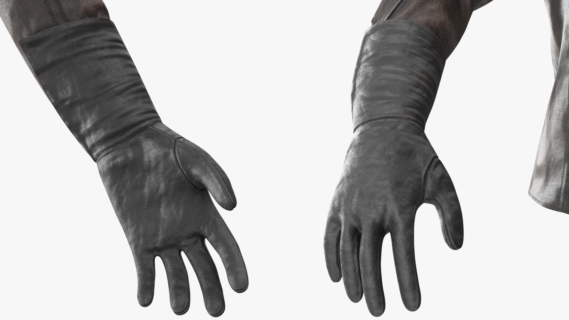 Pilot leather Jacket with Gloves 3D